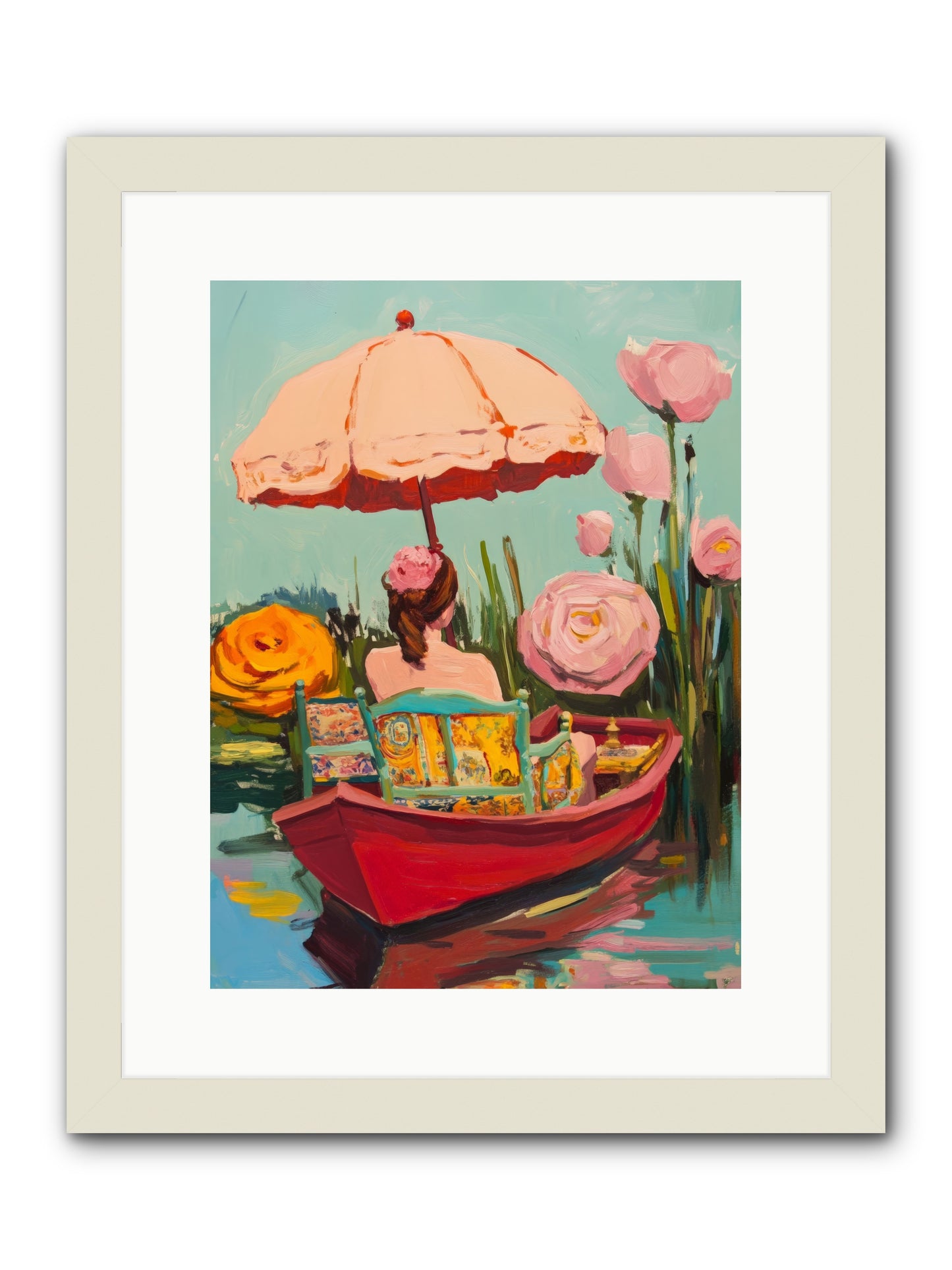 Between Blue BanksRez2 -- Framed Print - White 12x16