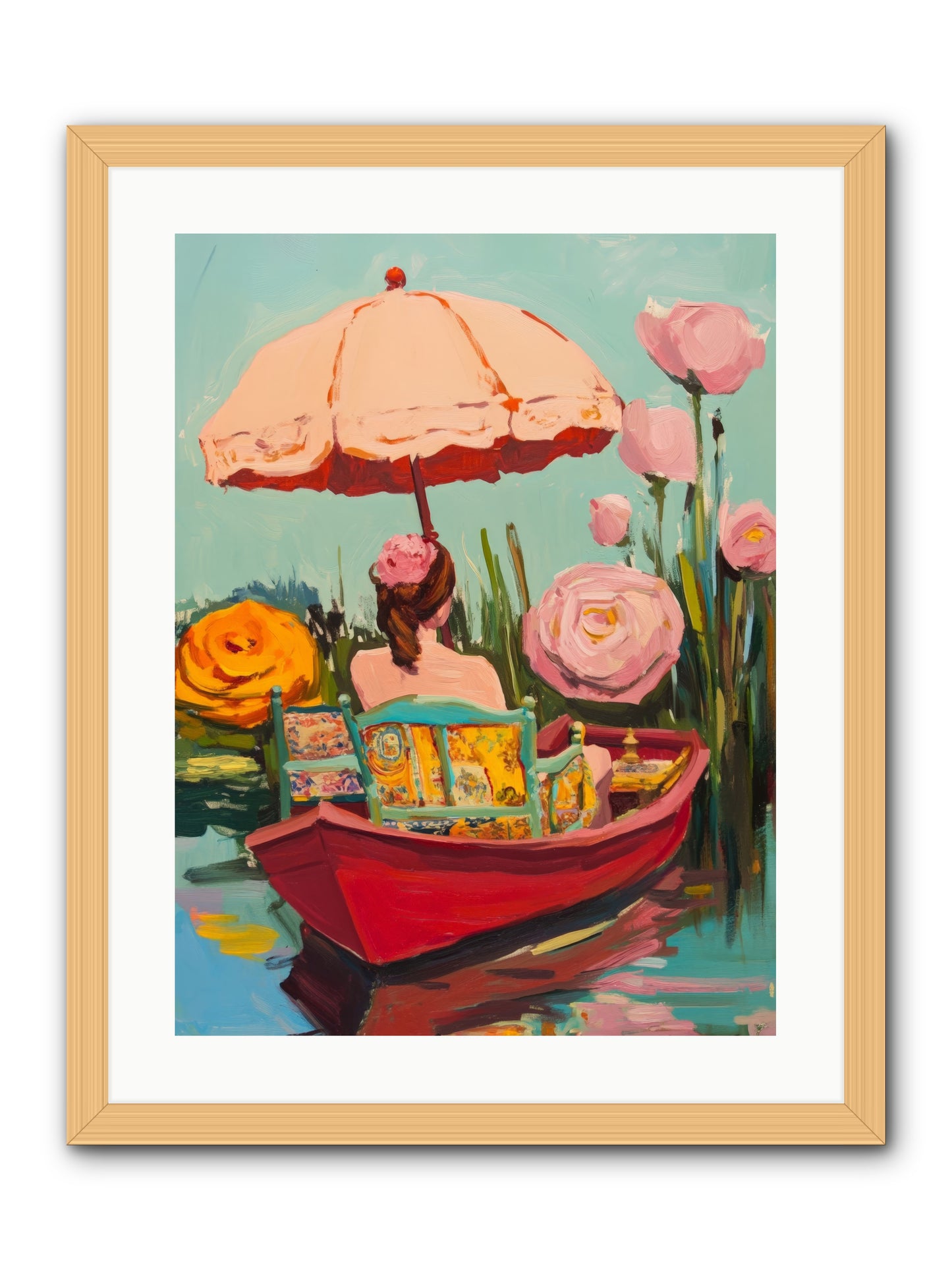 Between Blue BanksRez2 -- Framed Print - Natural 18x24