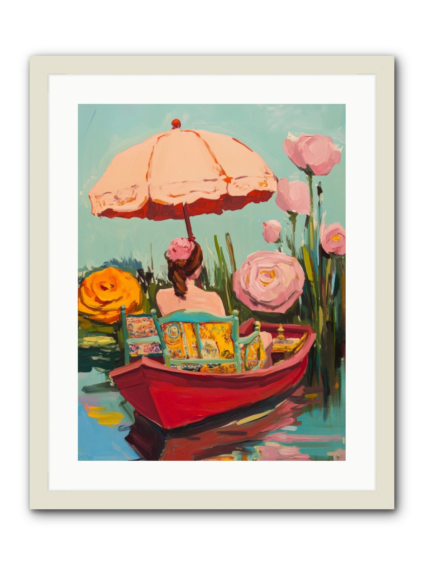 Between Blue BanksRez2 -- Framed Print - White 18x24