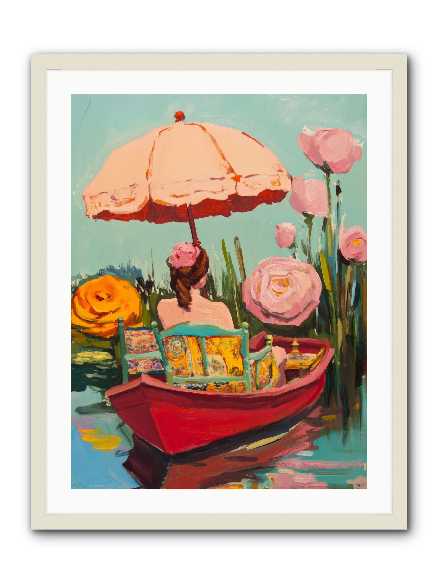 Between Blue BanksRez2 -- Framed Print - White 24x32