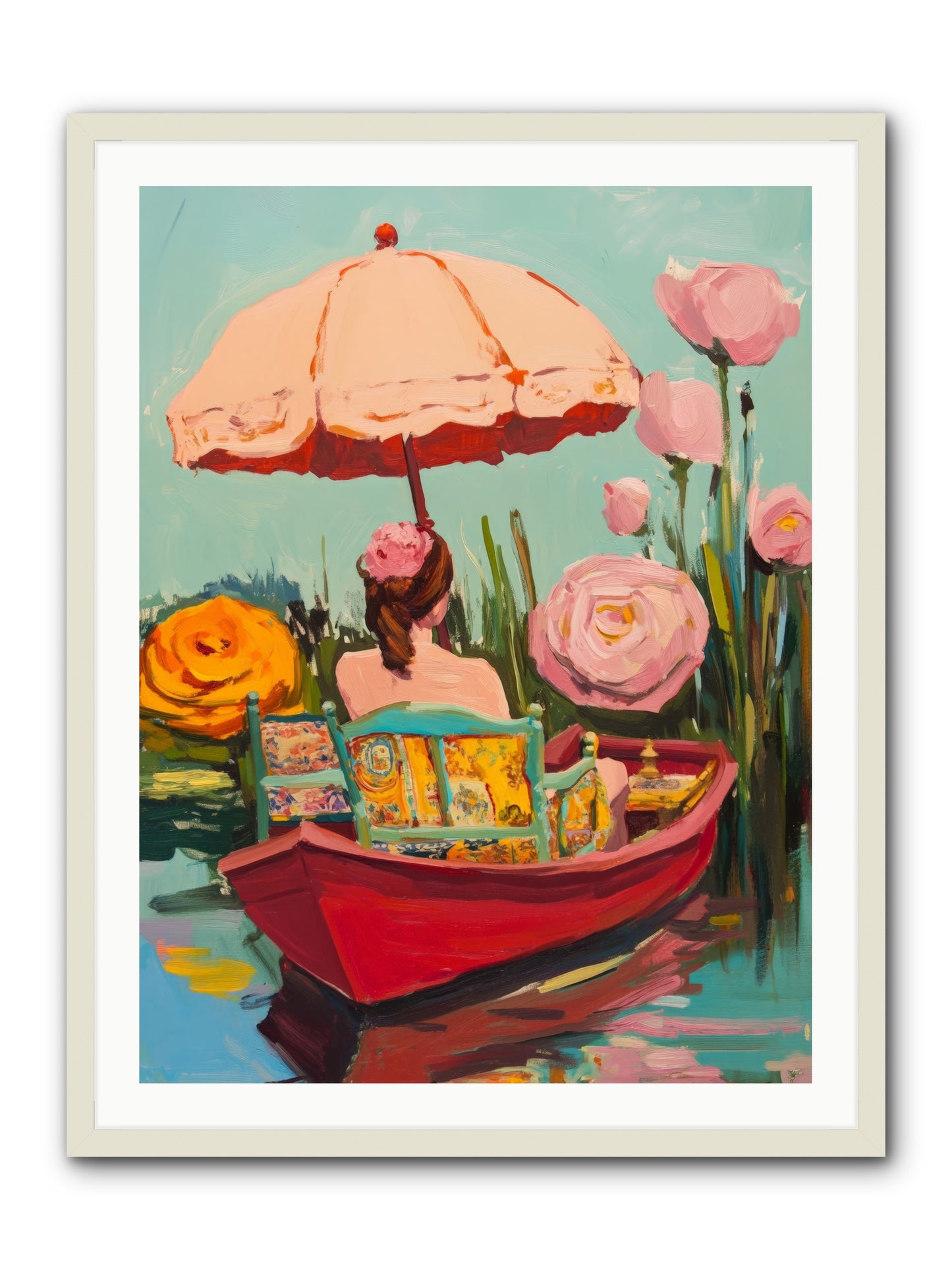 Between Blue BanksRez2 -- Framed Print - White 30x40