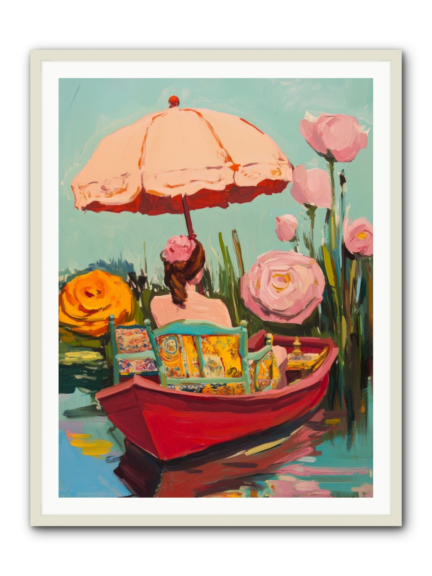 Between Blue BanksRez2 -- Framed Print - White 36x48