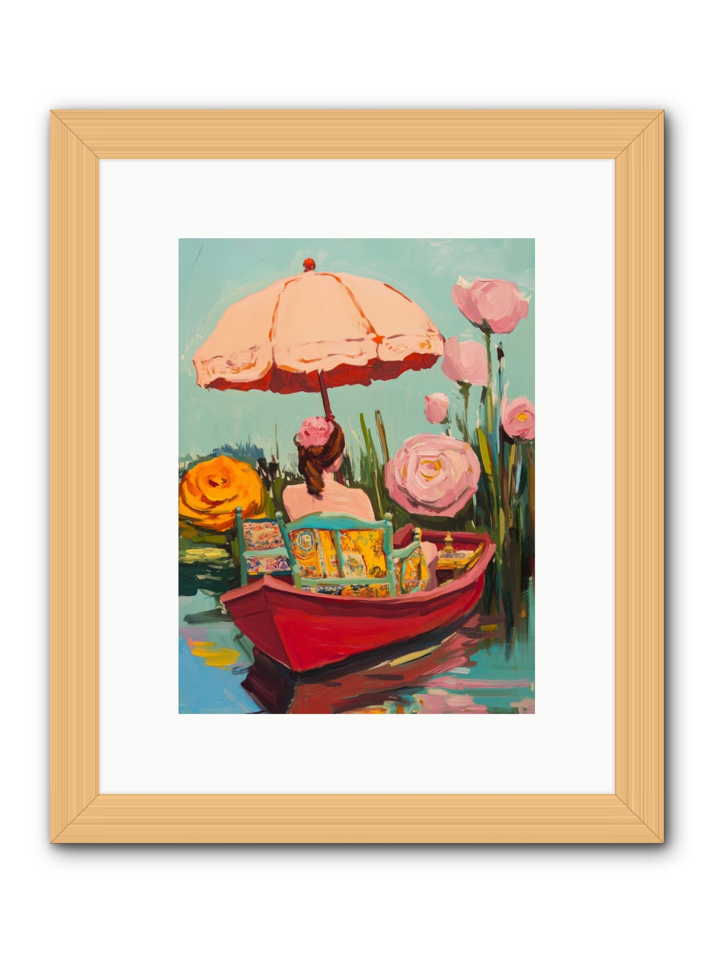 Between Blue BanksRez2 -- Framed Print - Natural 9x12