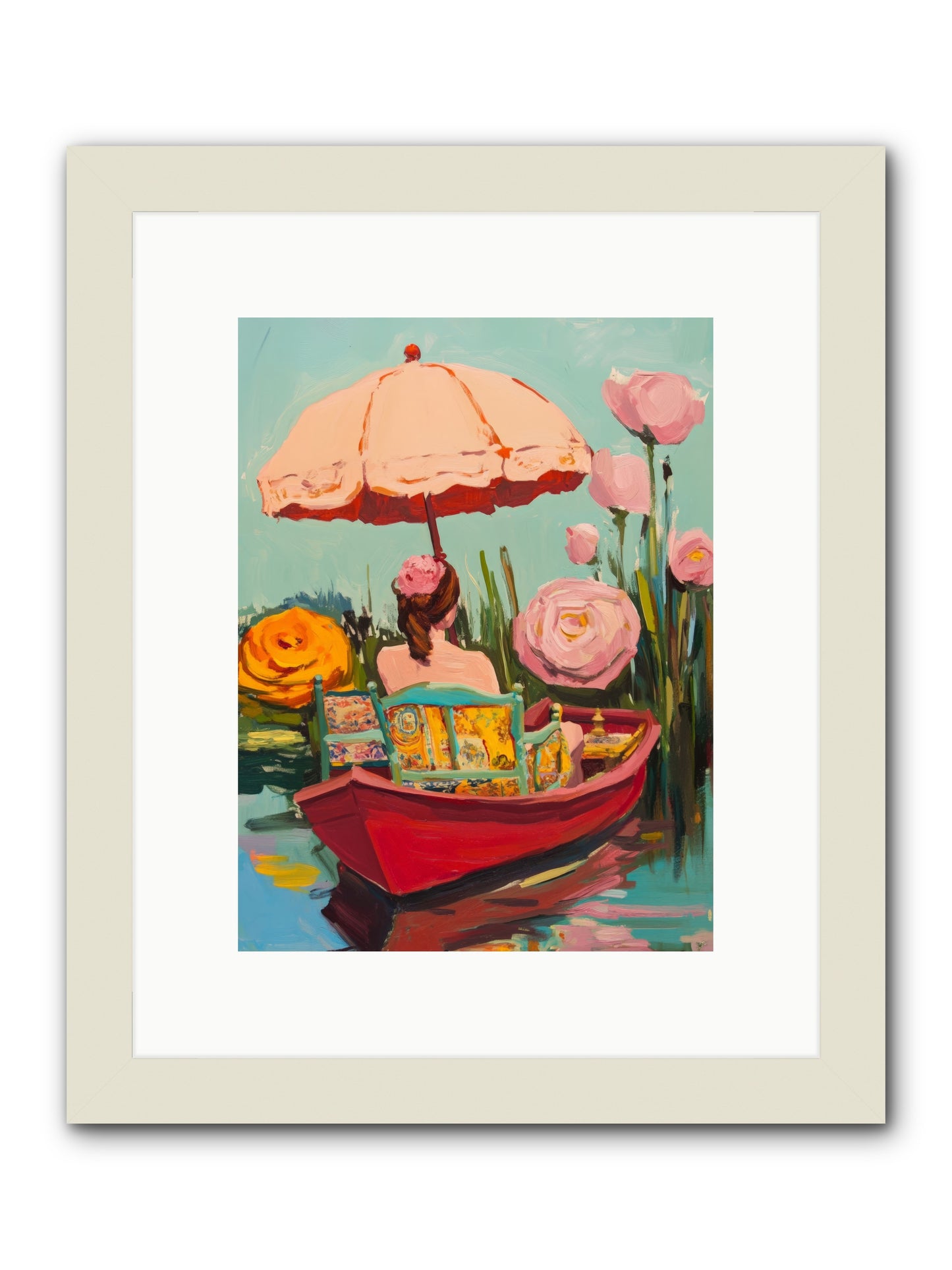 Between Blue BanksRez2 -- Framed Print - White 9x12