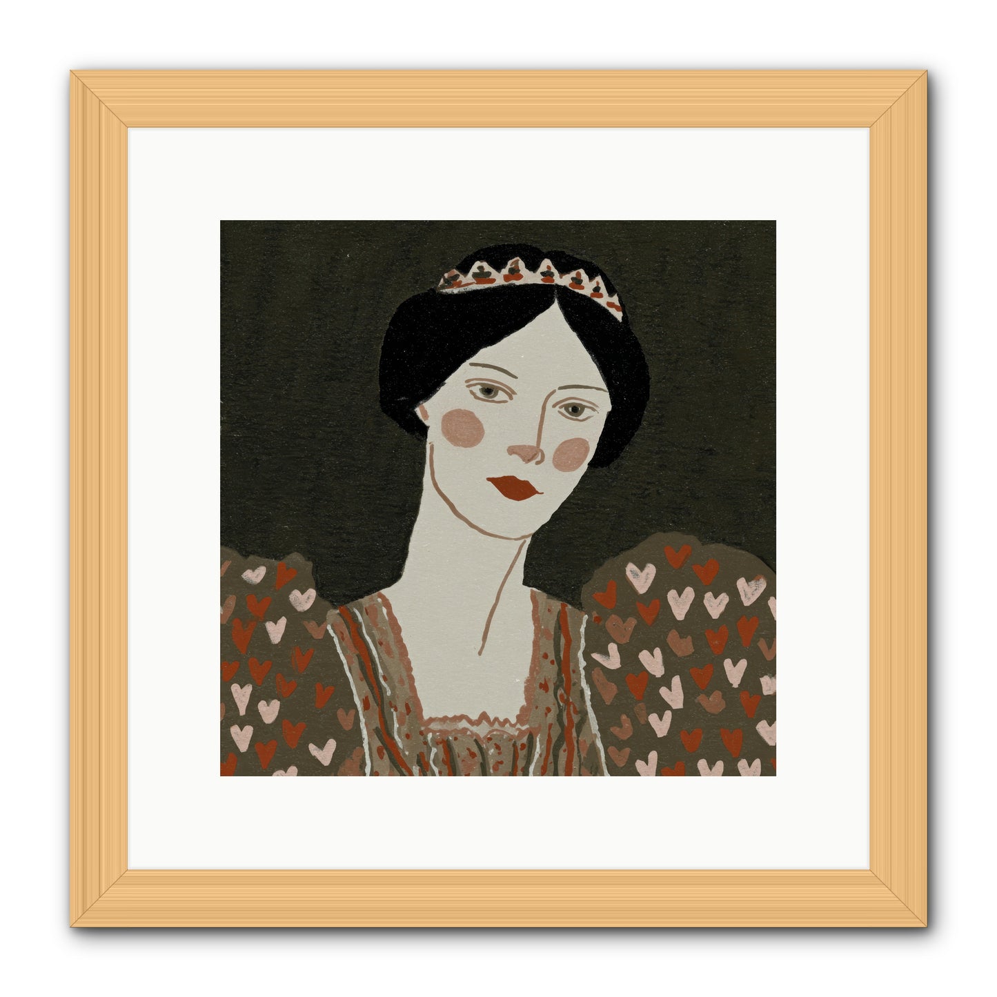Between Desire And Devotion -- Framed Print - Natural 12x12