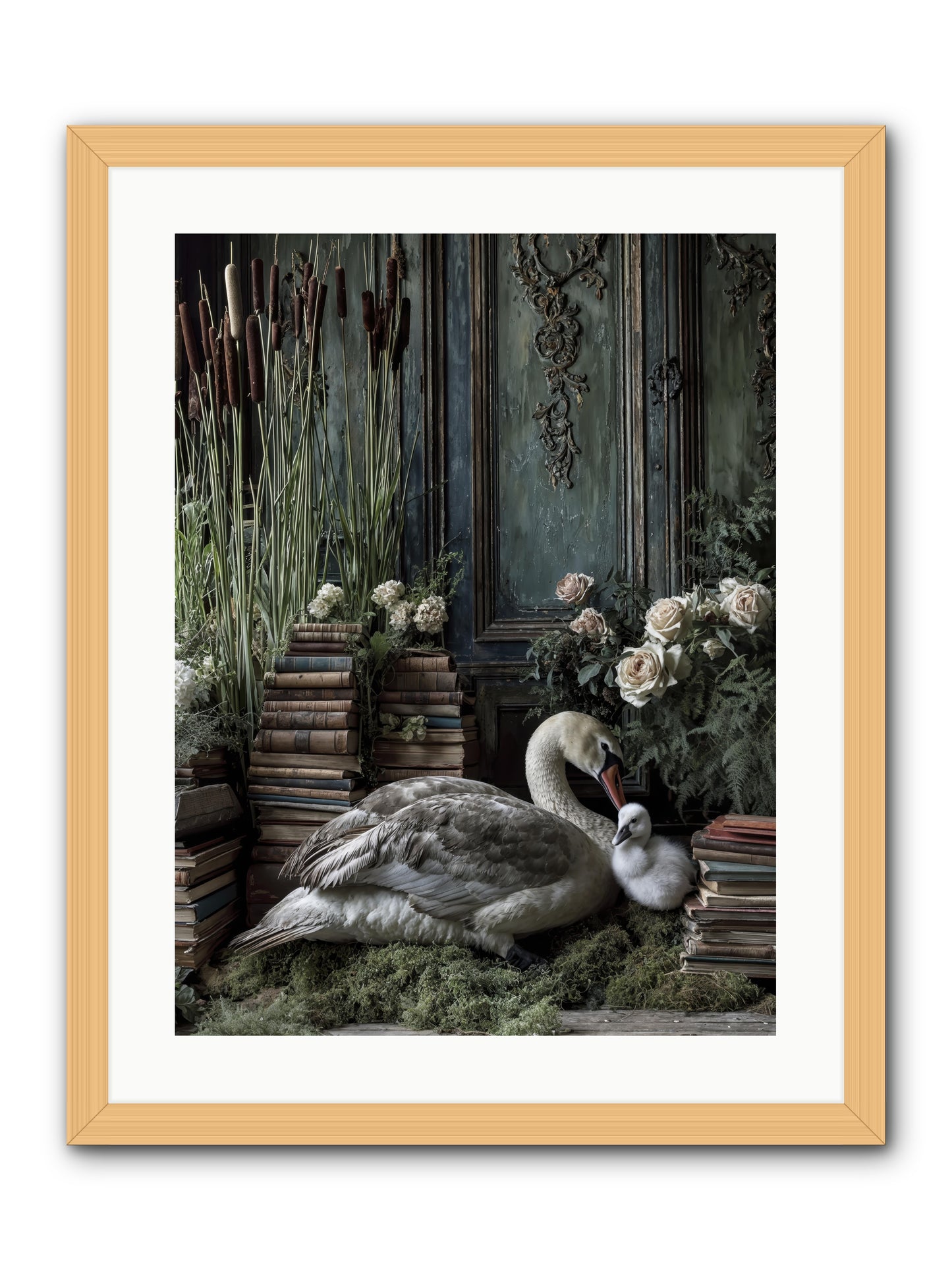 Between borrowed dreams -- Framed Print - Natural 18x24