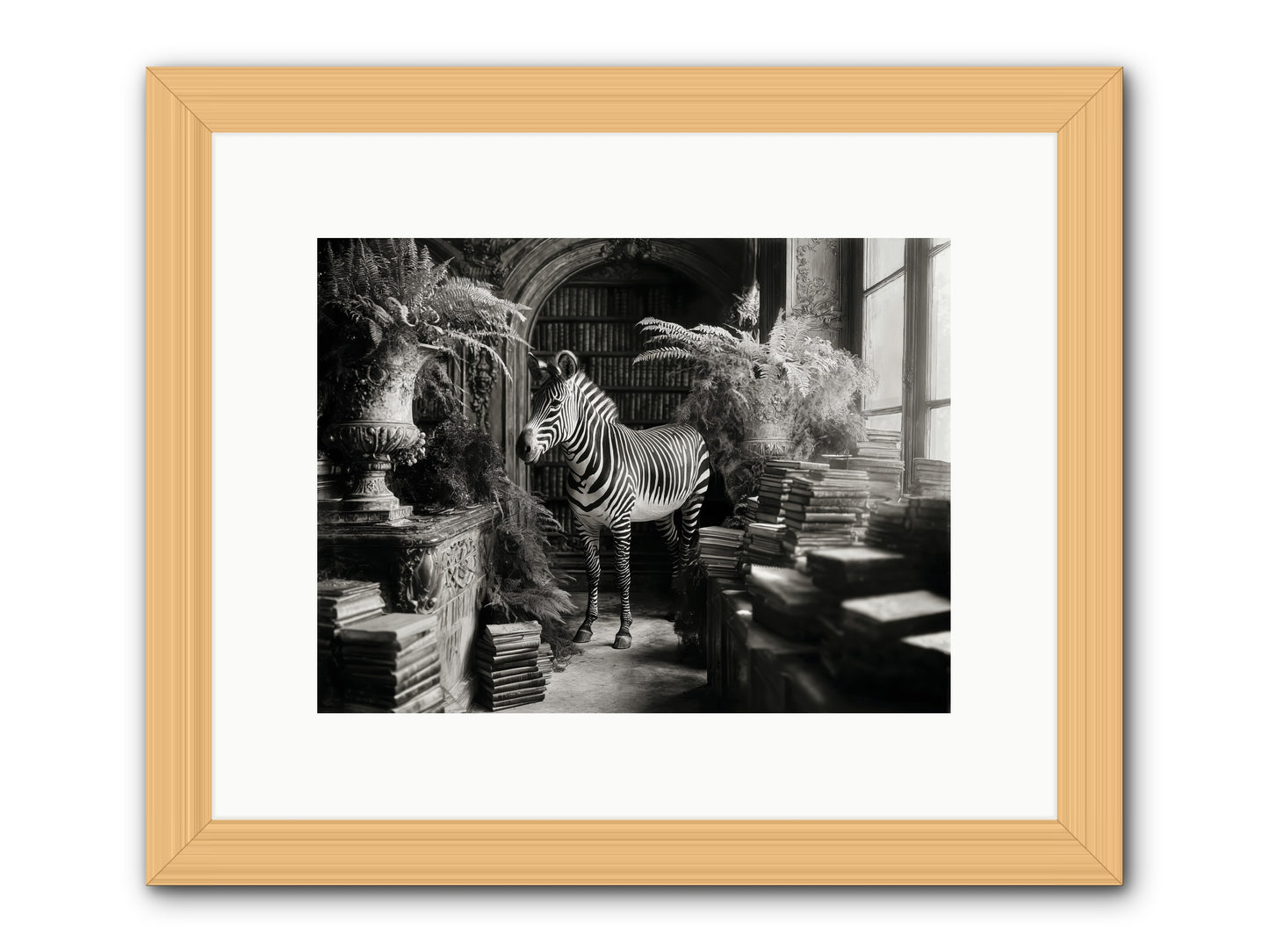 Bezique -- Framed Print - Natural 12x9