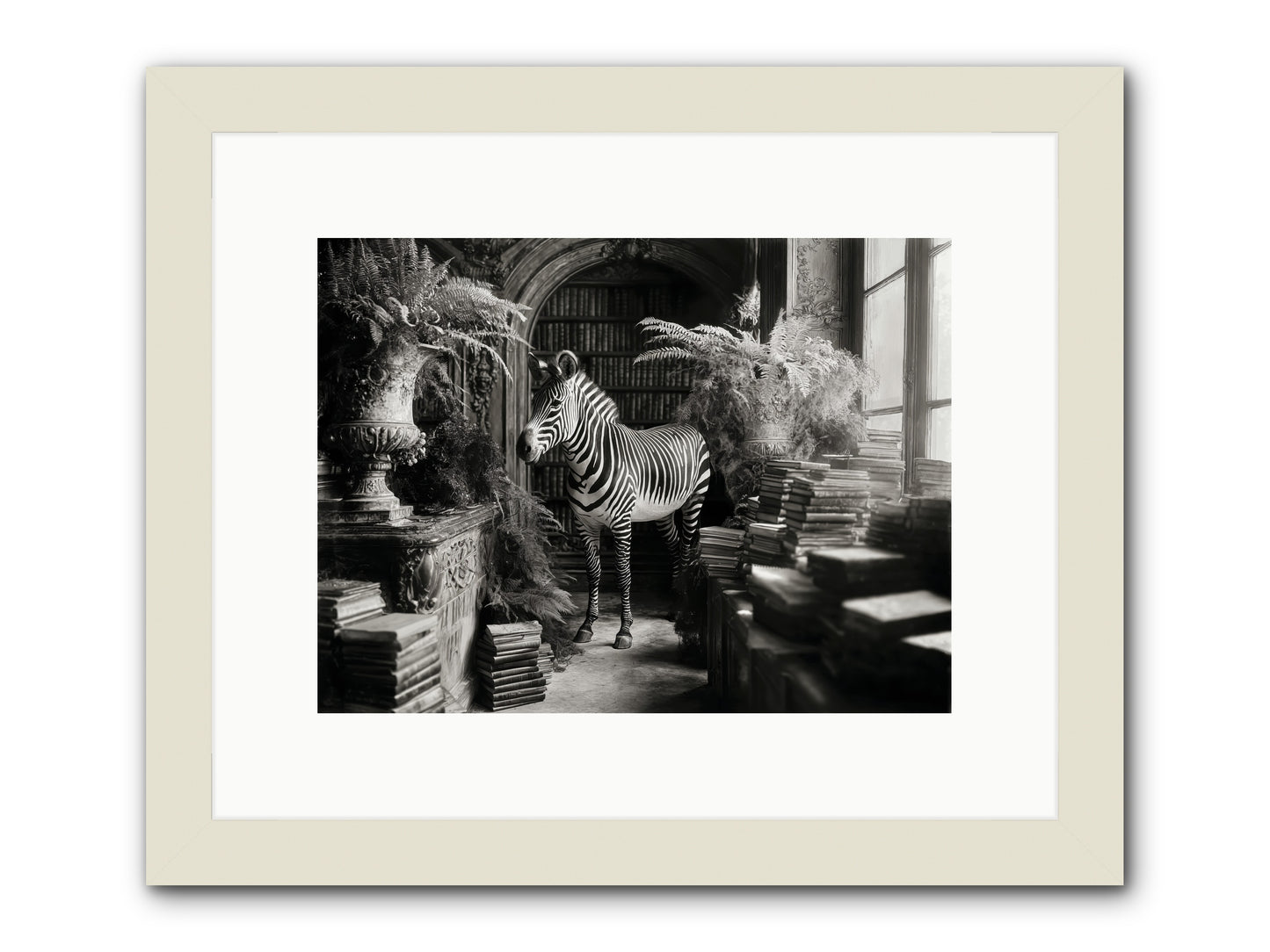 Bezique -- Framed Print - White 12x9
