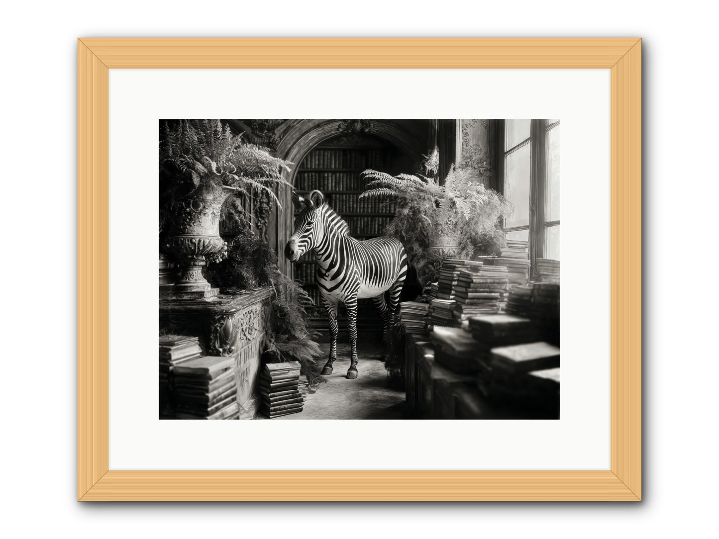 Bezique -- Framed Print - Natural 16x12