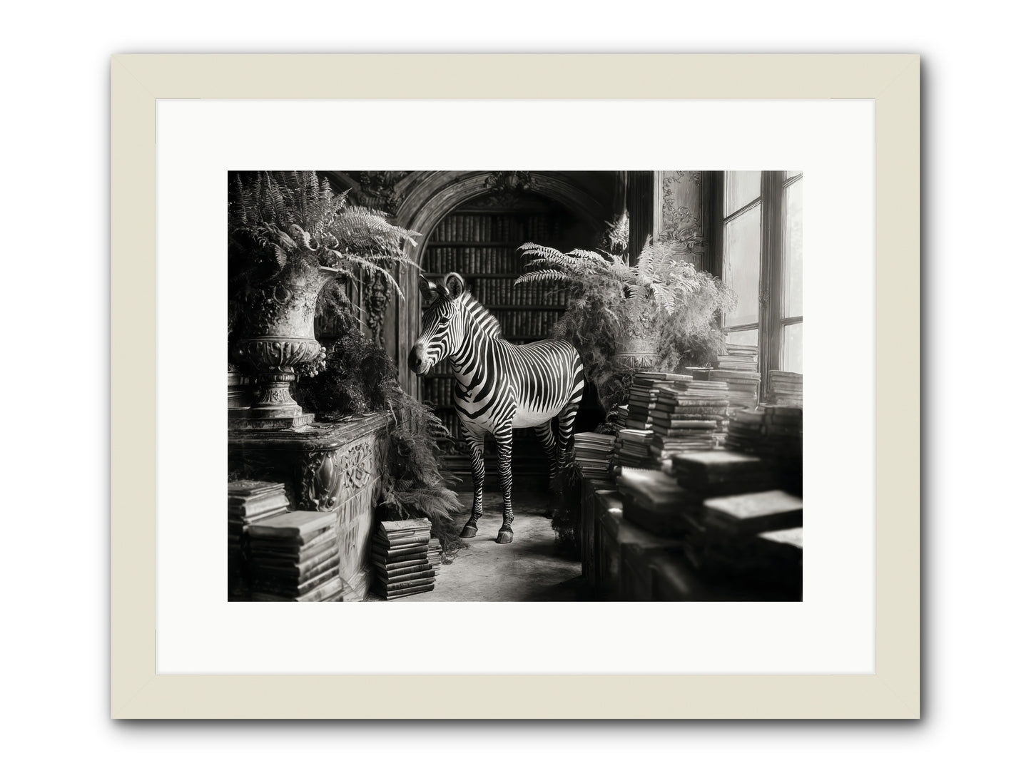 Bezique -- Framed Print - White 16x12