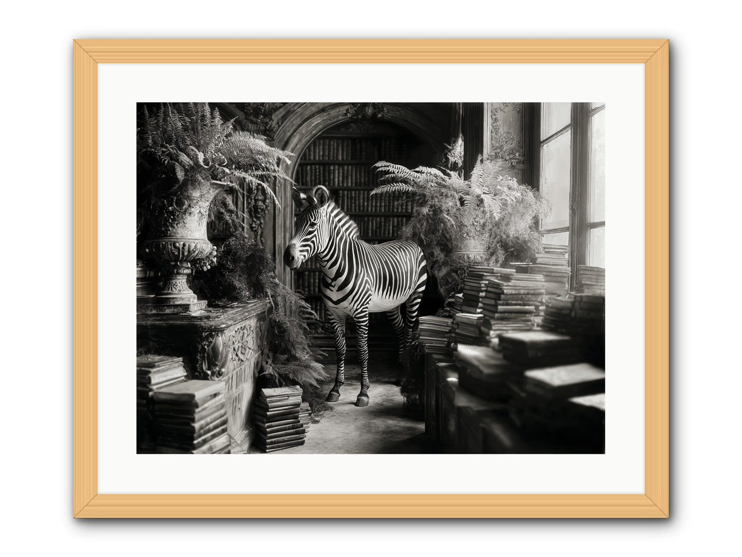 Bezique -- Framed Print - Natural 24x18