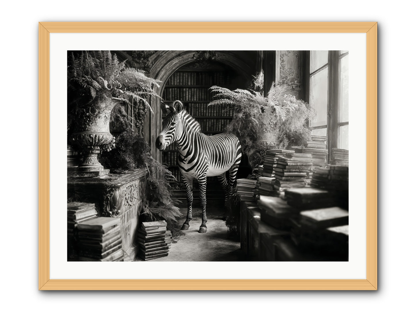 Bezique -- Framed Print - Natural 32x24