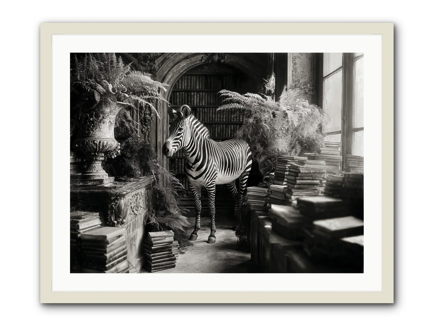 Bezique -- Framed Print - White 32x24