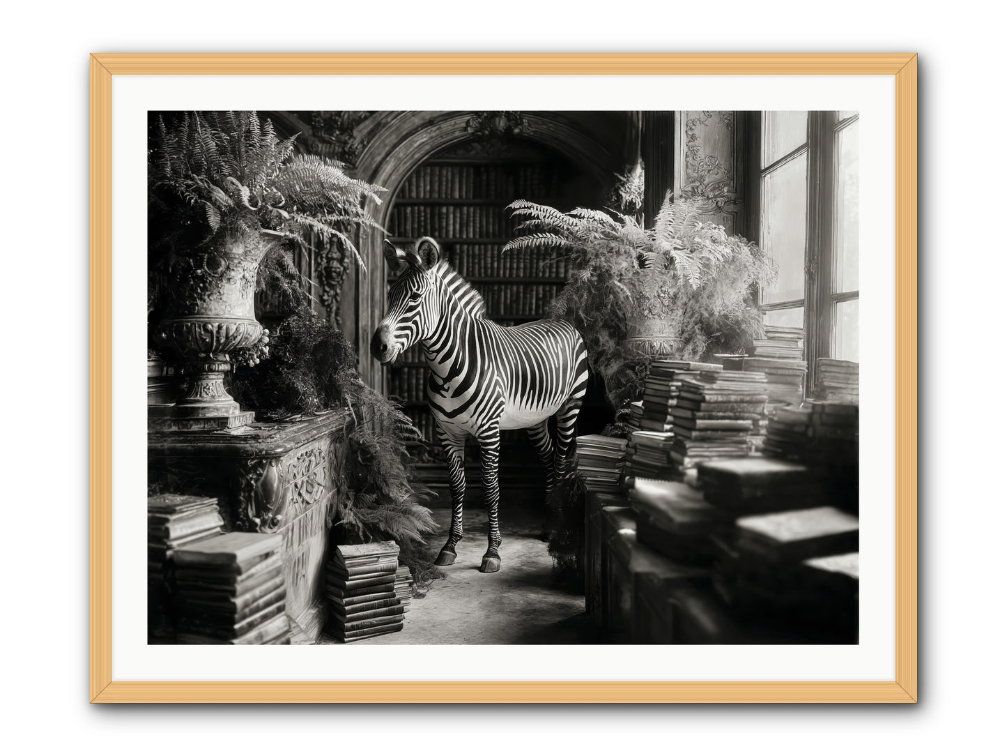Bezique -- Framed Print - Natural 40x30