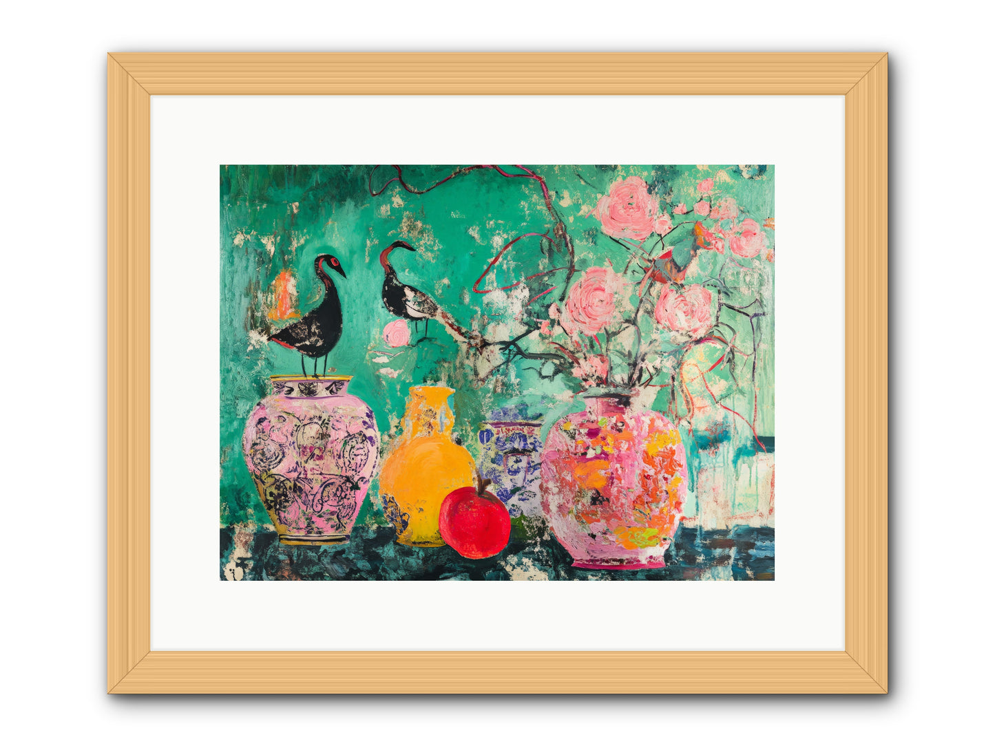 Bird Song Still -- Framed Print - Natural 16x12