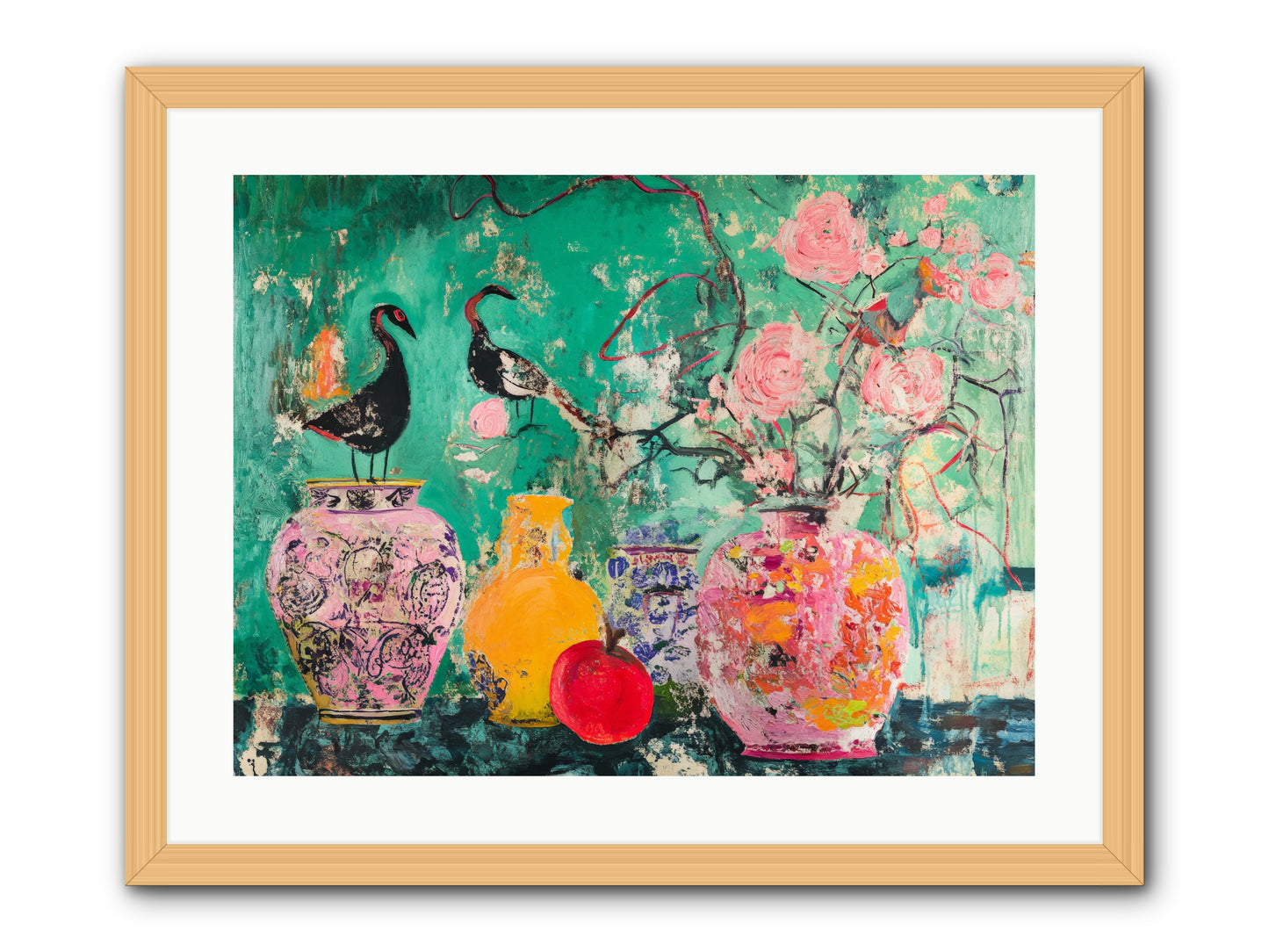 Bird Song Still -- Framed Print - Natural 24x18
