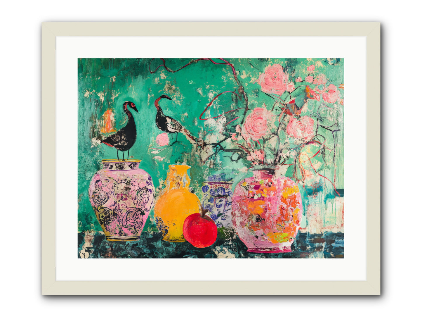 Bird Song Still -- Framed Print - White 24x18