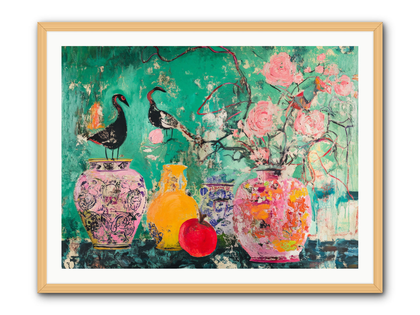 Bird Song Still -- Framed Print - Natural 40x30