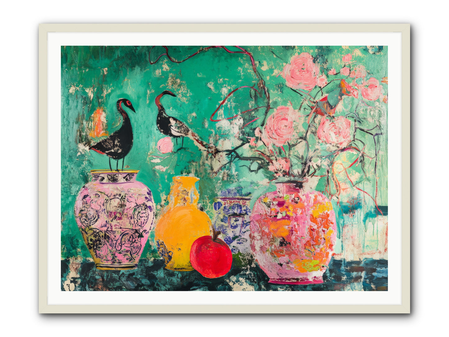 Bird Song Still -- Framed Print - White 48x36