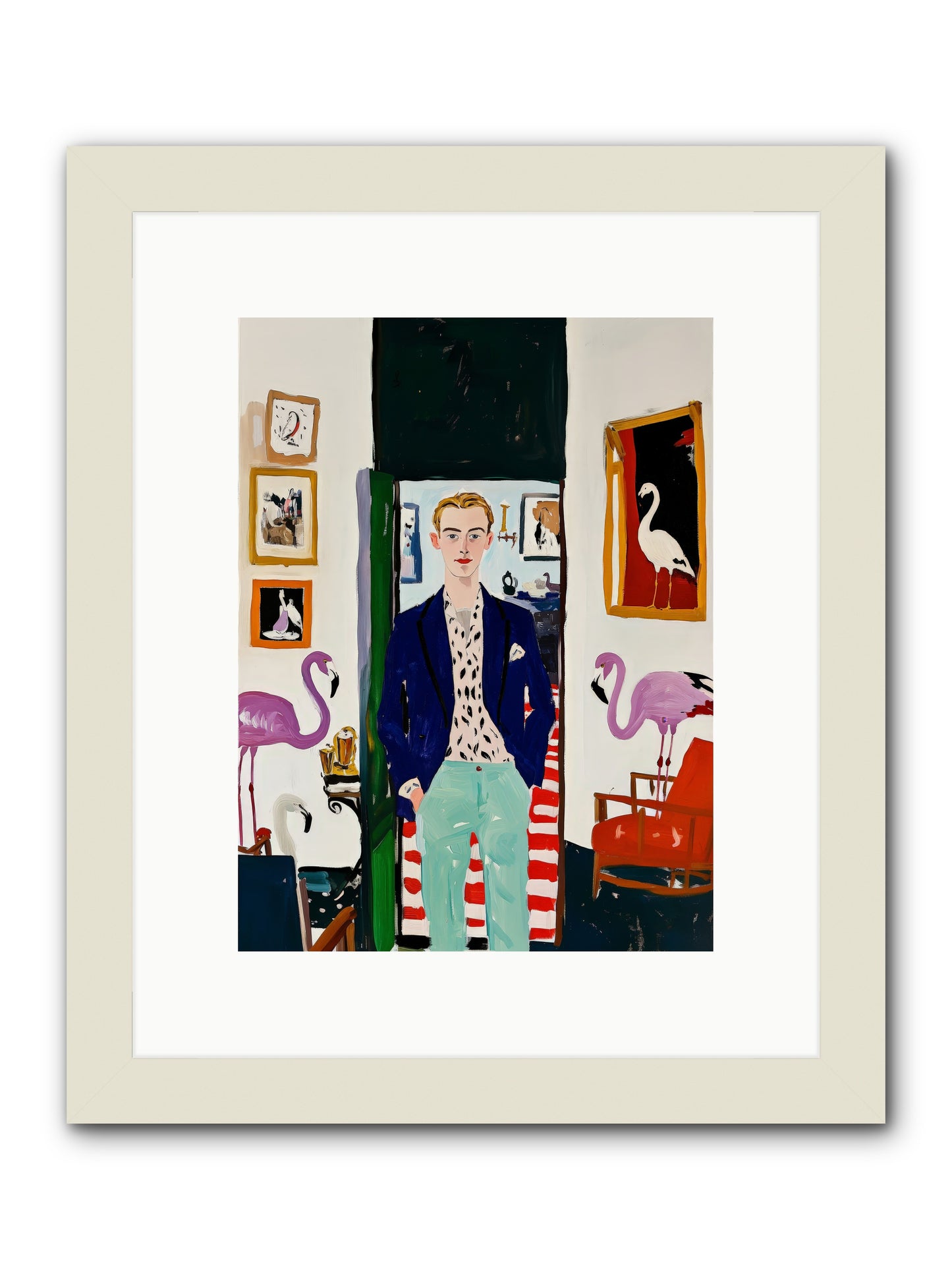 Birdsong Alley -- Framed Print - White 9x12