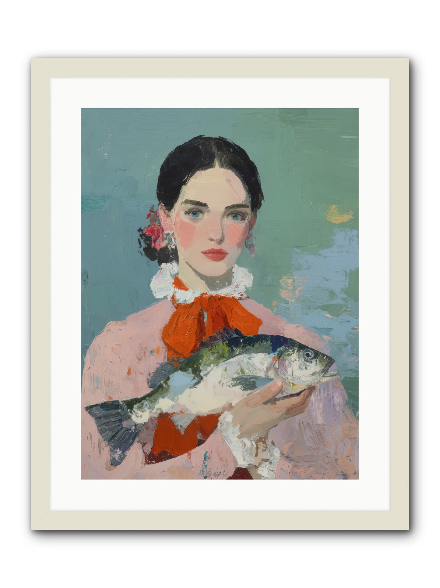 Bistro Goddess -- Framed Print - White 18x24