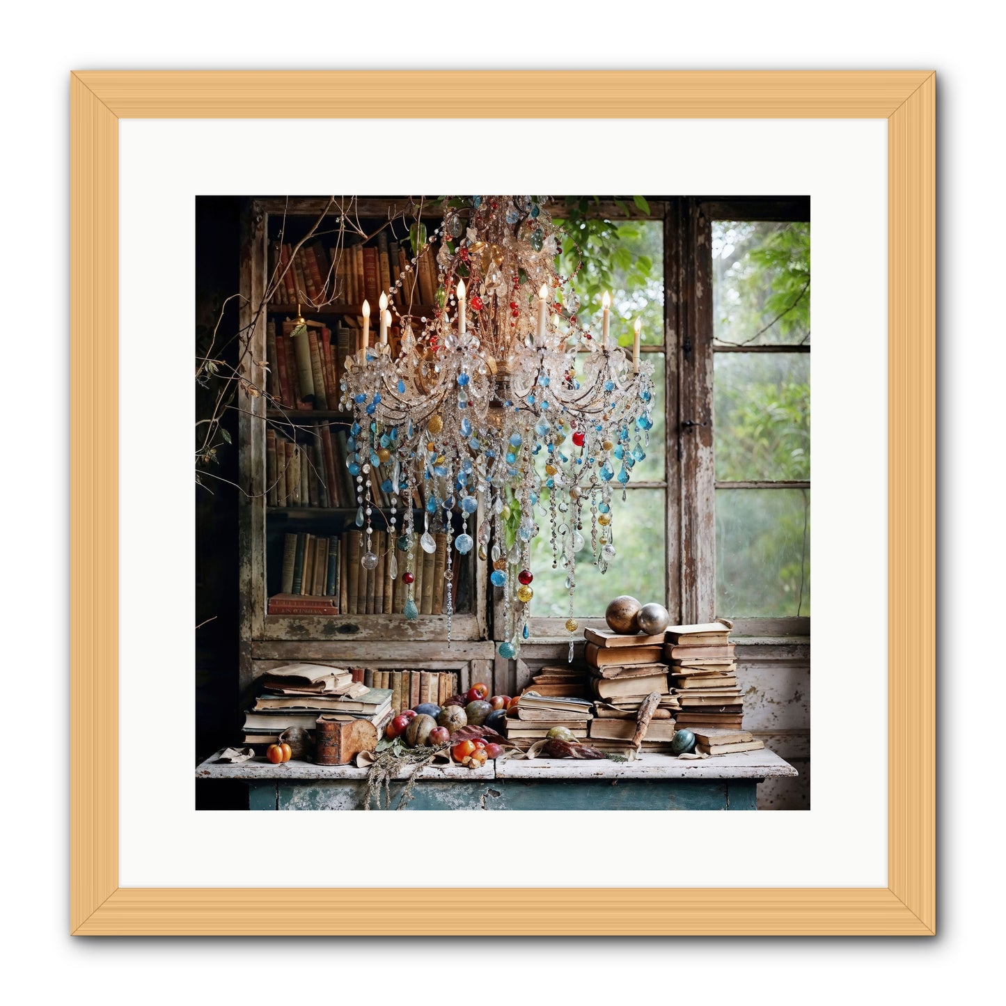 Blessings Find Me -- Framed Print - Natural 16x16