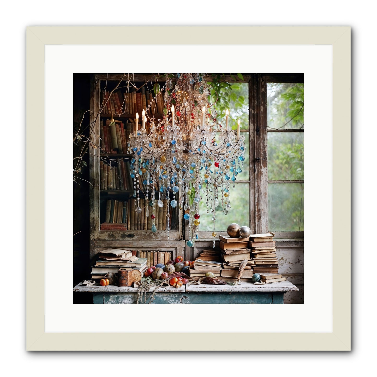 Blessings Find Me -- Framed Print - White 16x16