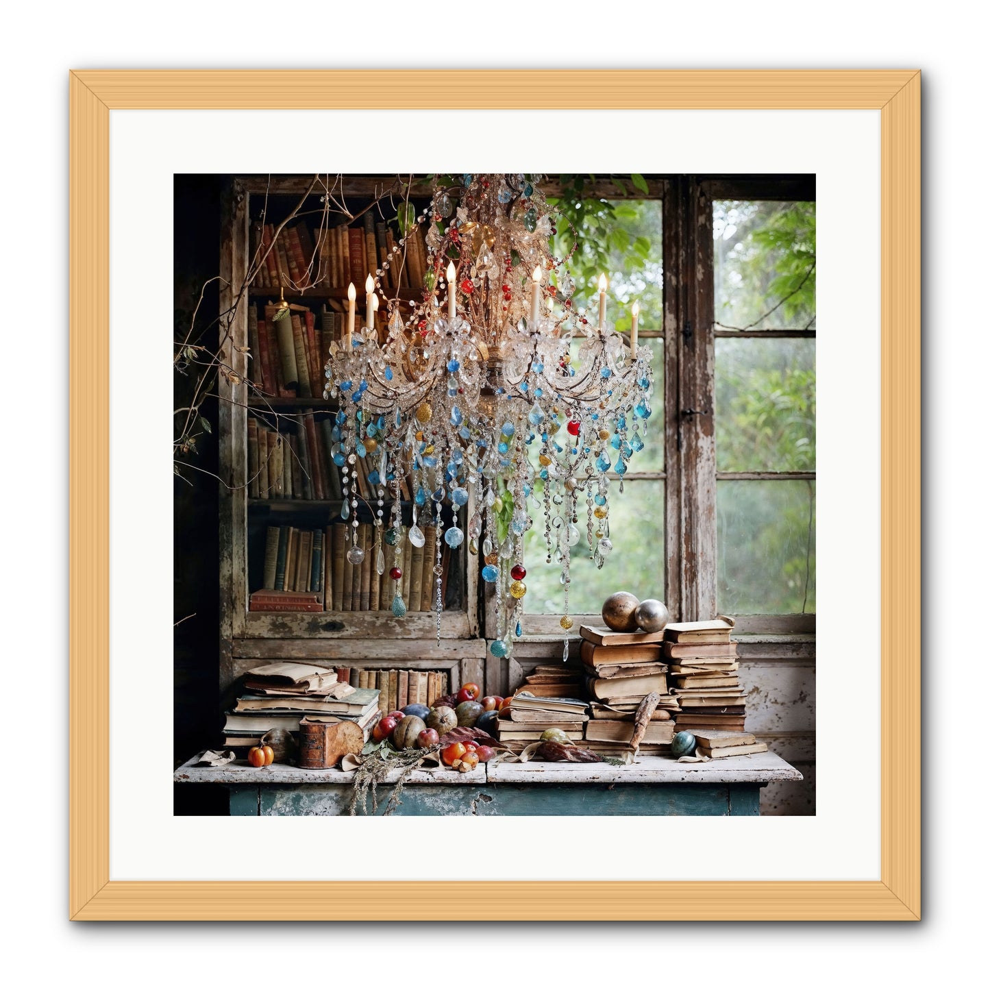 Blessings Find Me -- Framed Print - Natural 20x20