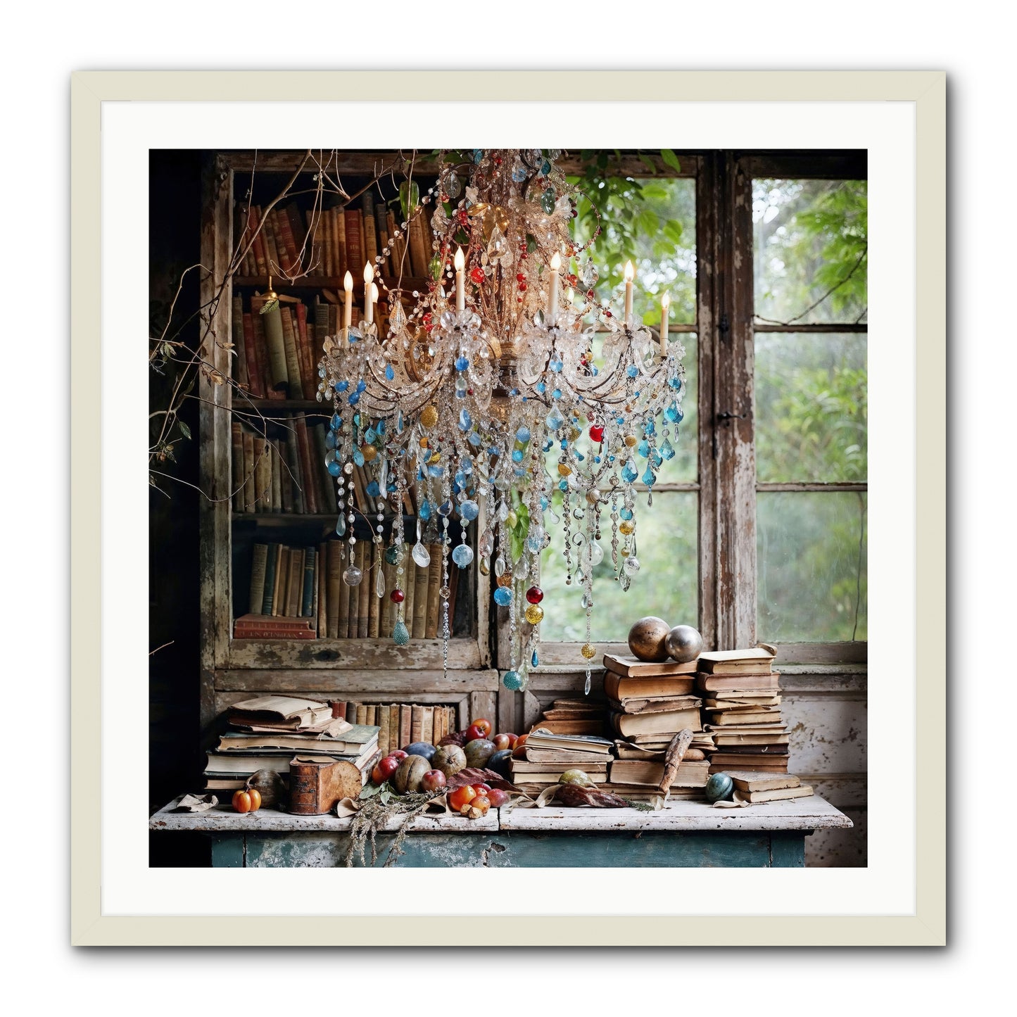 Blessings Find Me -- Framed Print - White 30x30
