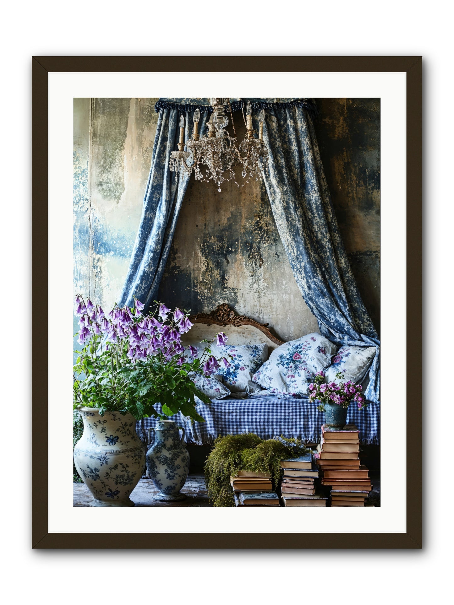 Bleu Bastide -- Framed Print - Black 24x32