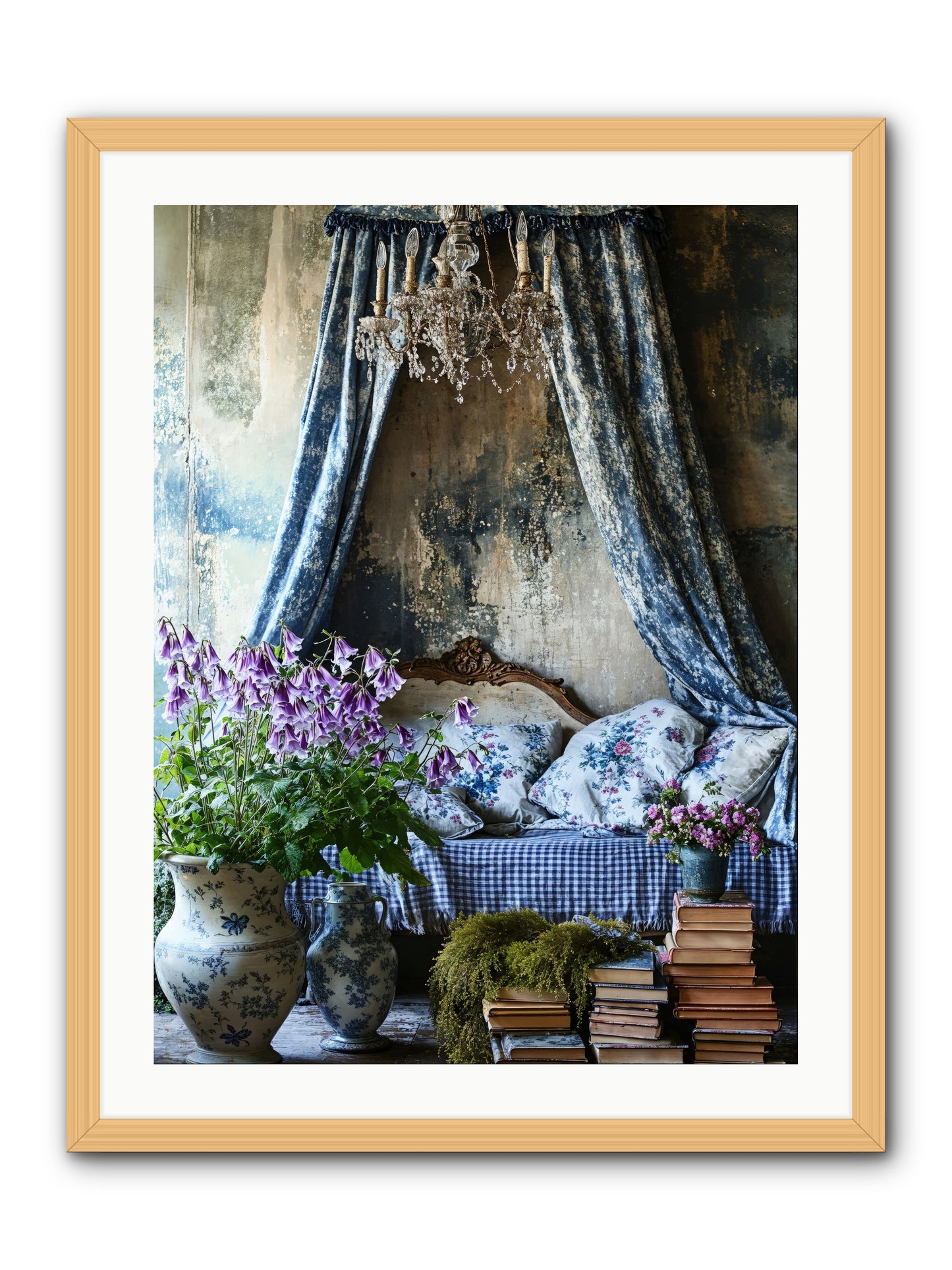 Bleu Bastide -- Framed Print - Natural 24x32