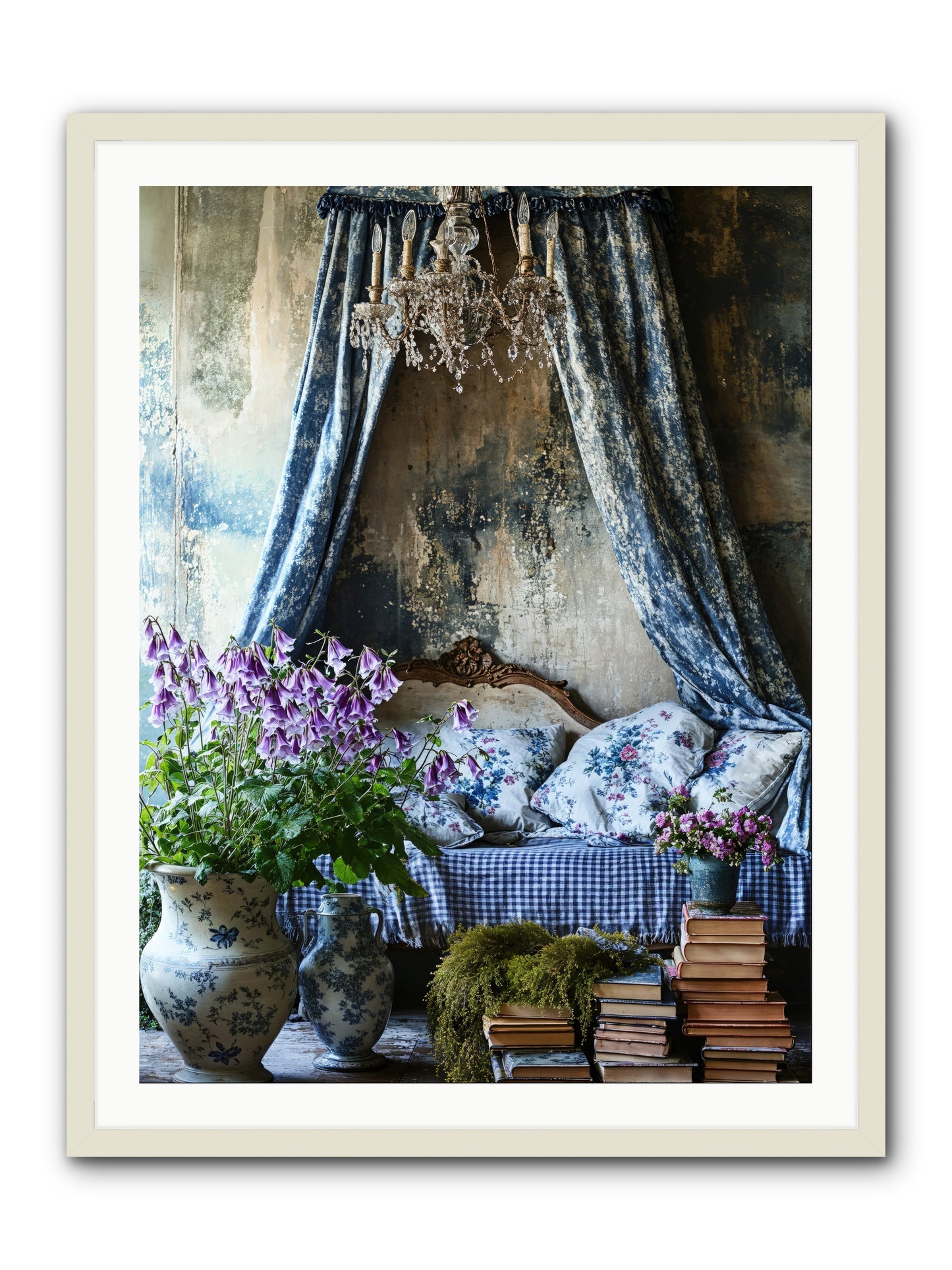 Bleu Bastide -- Framed Print - White 30x40