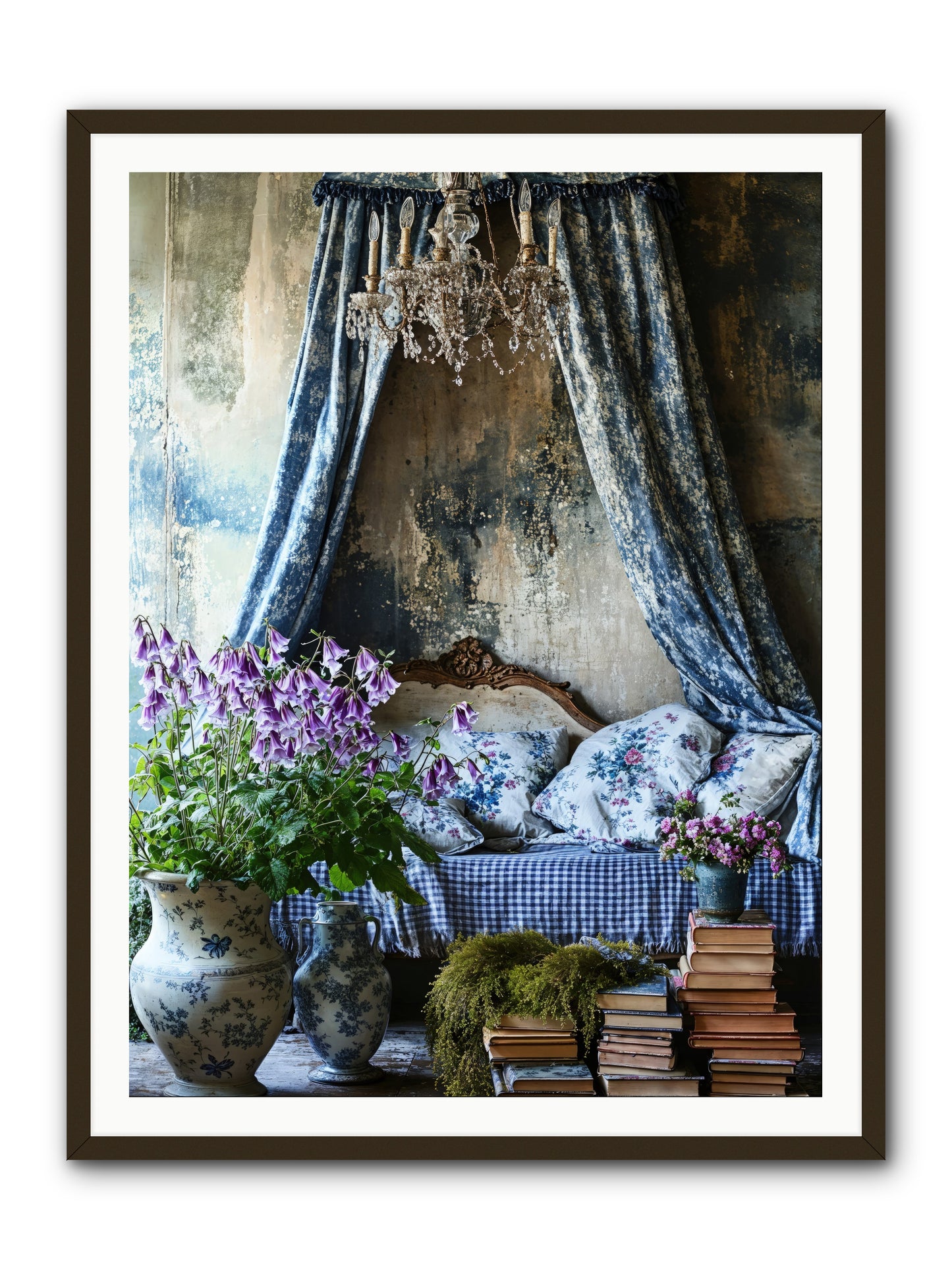 Bleu Bastide -- Framed Print - Black 36x48