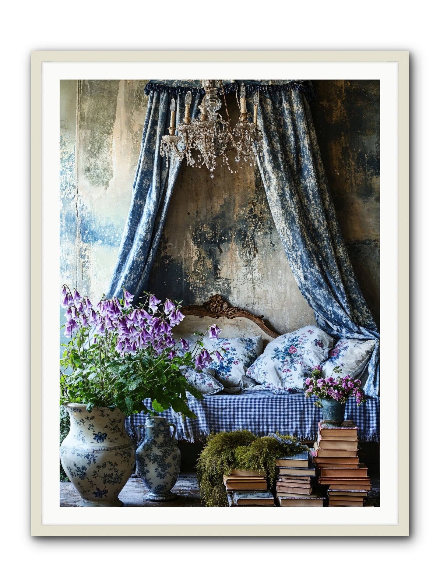 Bleu Bastide -- Framed Print - White 36x48