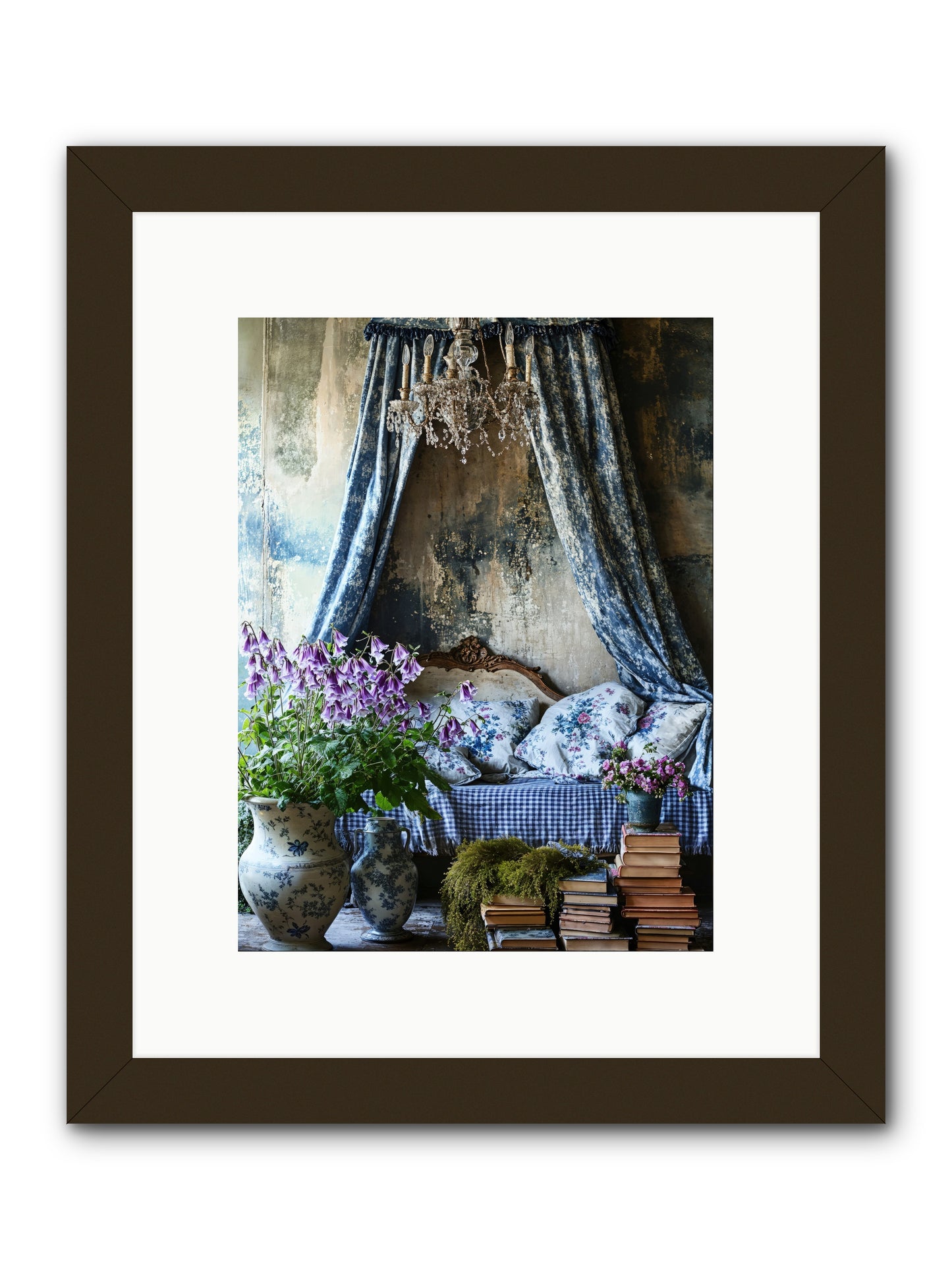 Bleu Bastide -- Framed Print - Black 9x12
