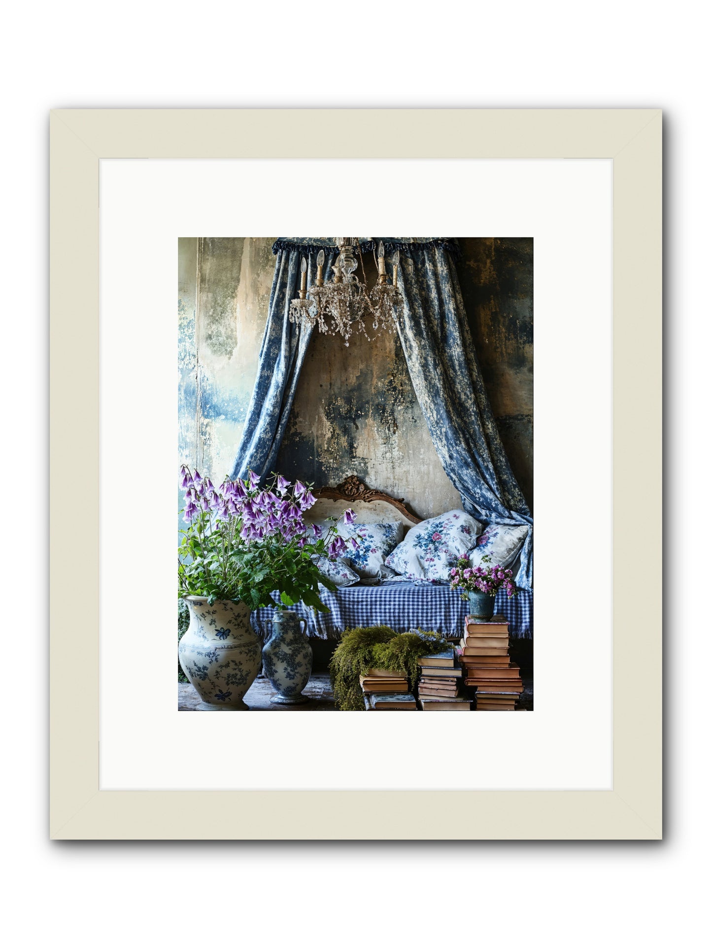 Bleu Bastide -- Framed Print - White 9x12