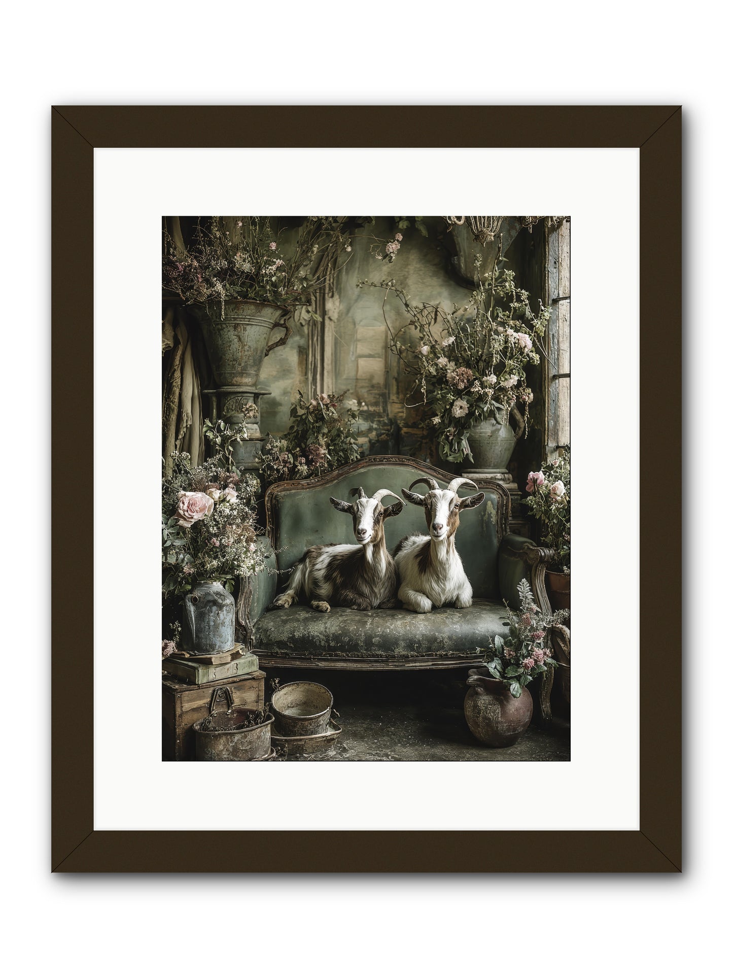 Blooming hearts -- Framed Print - Black 12x16