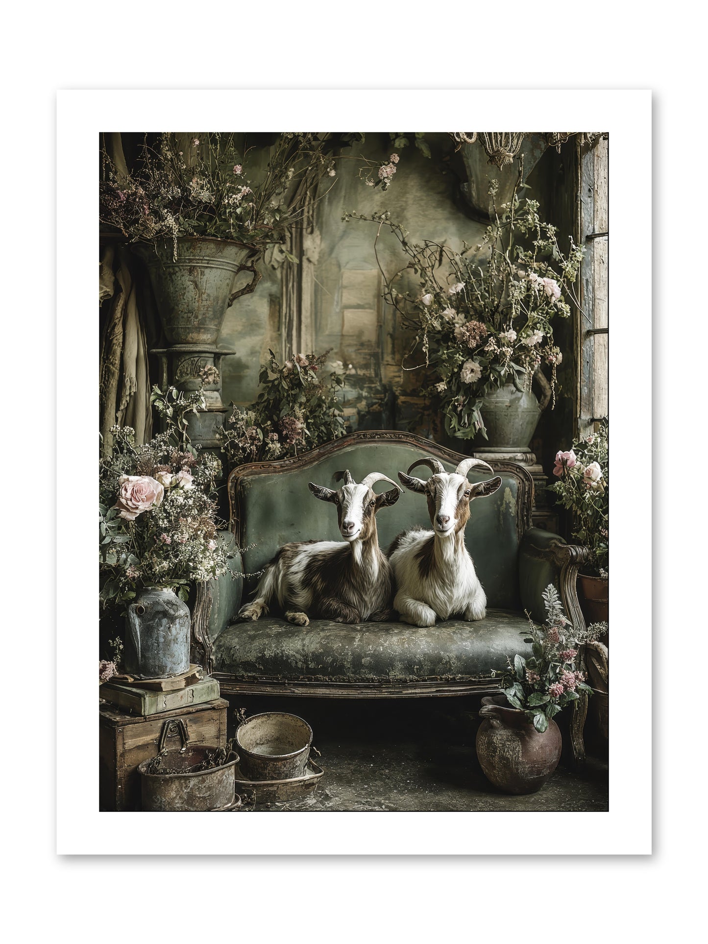 Blooming hearts -- Loose Canvas Print 12x16