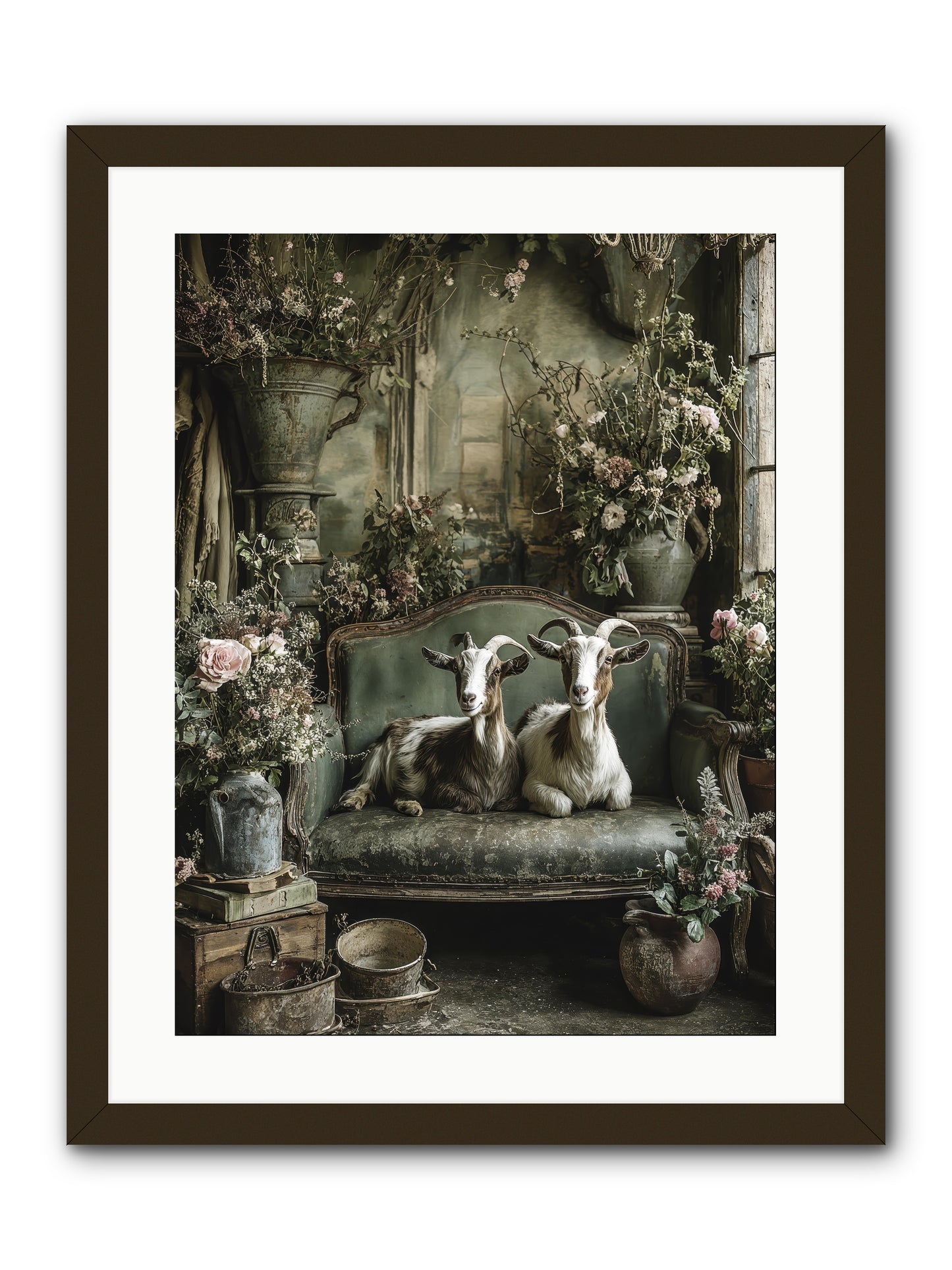 Blooming hearts -- Framed Print - Black 18x24
