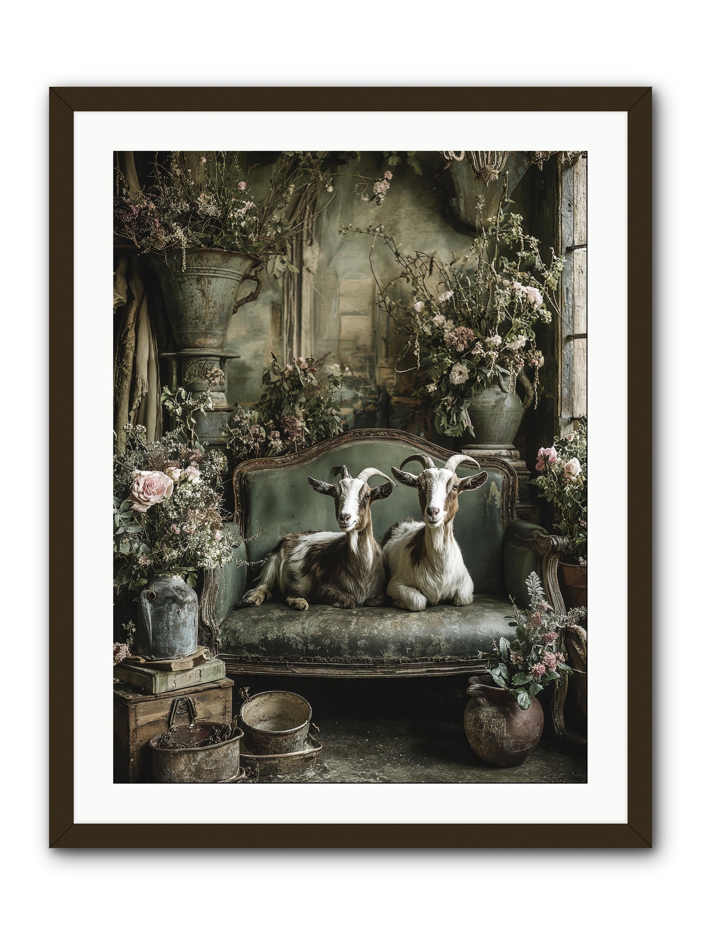 Blooming hearts -- Framed Print - Black 24x32