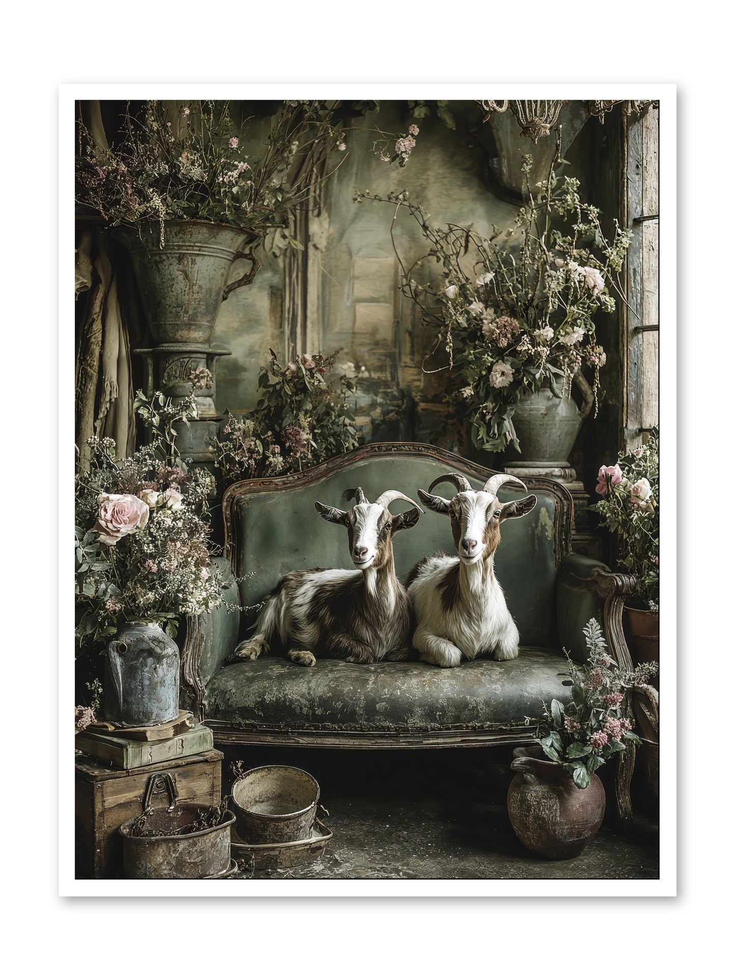 Blooming hearts -- Loose Canvas Print 36x48