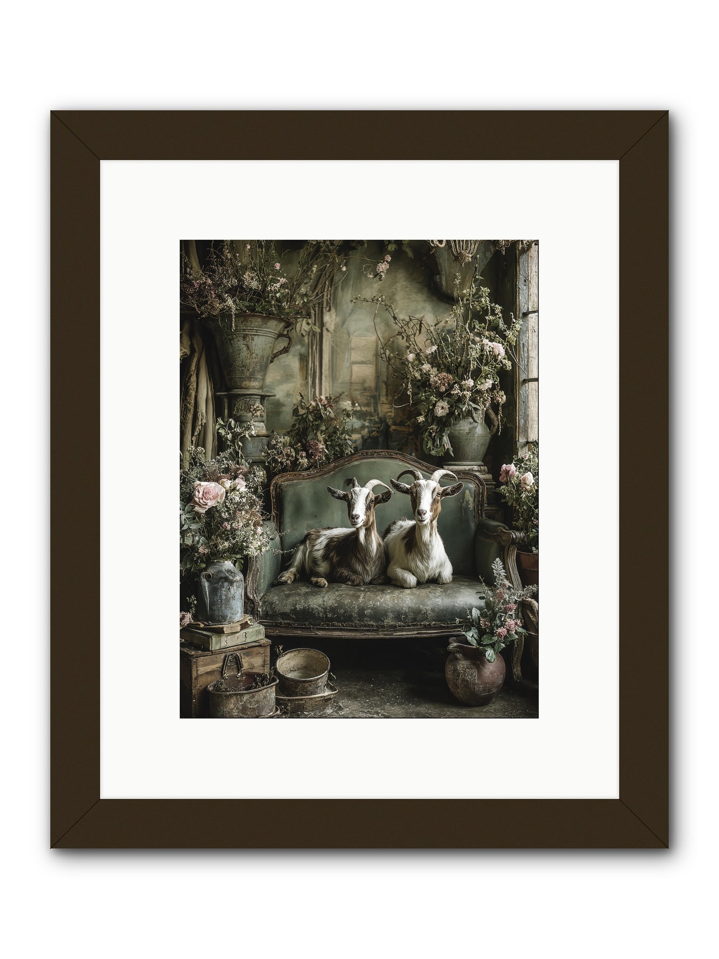 Blooming hearts -- Framed Print - Black 9x12