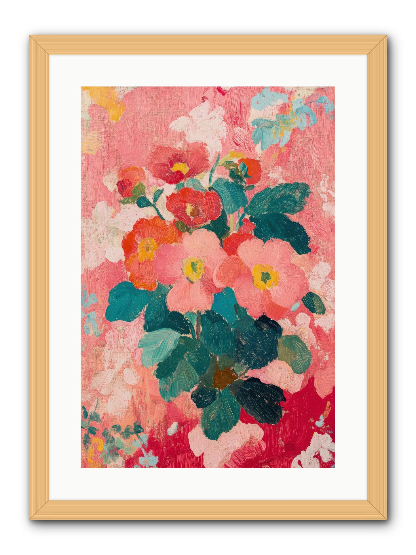 Blooms At Dawn -- Framed Print - Natural 16x24