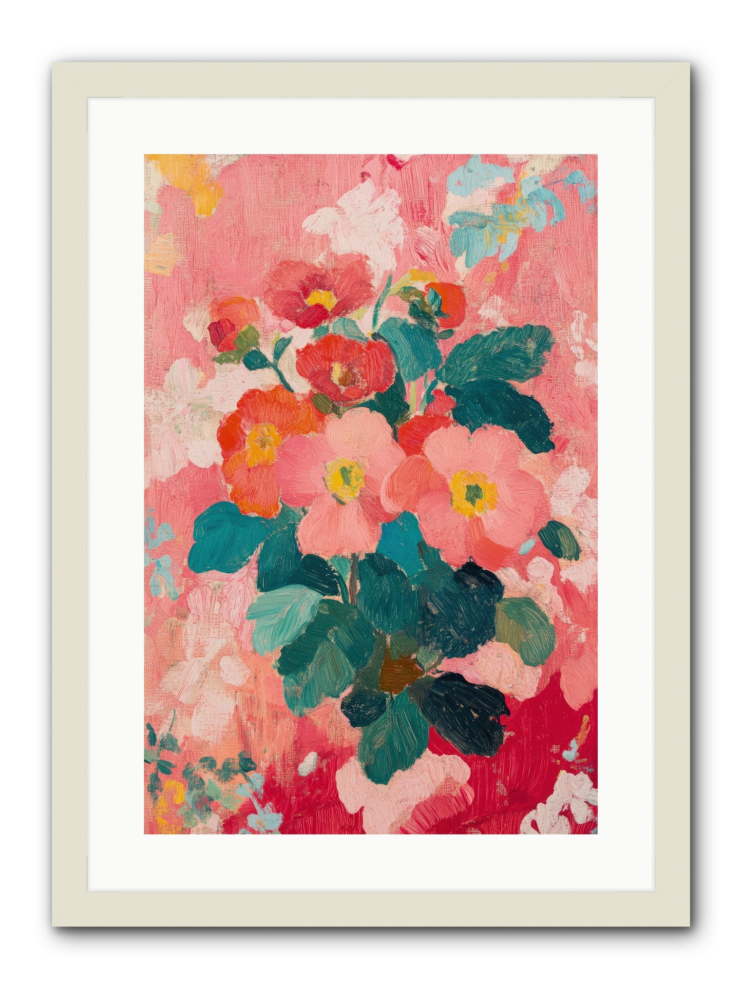 Blooms At Dawn -- Framed Print - White 16x24