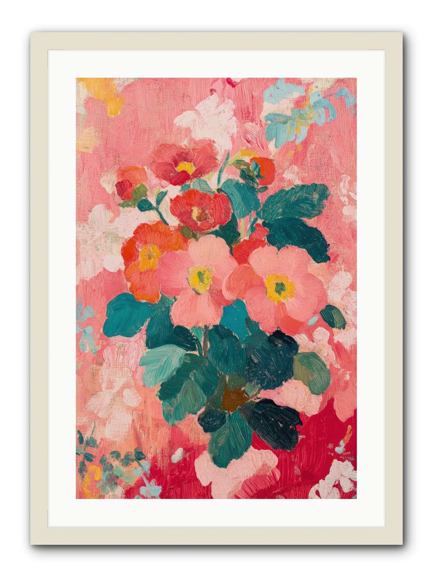 Blooms At Dawn -- Framed Print - White 20x30
