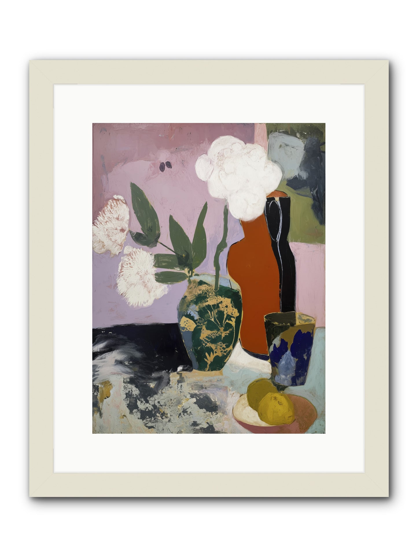 Blooms at Twilight -- Framed Print - White 12x16