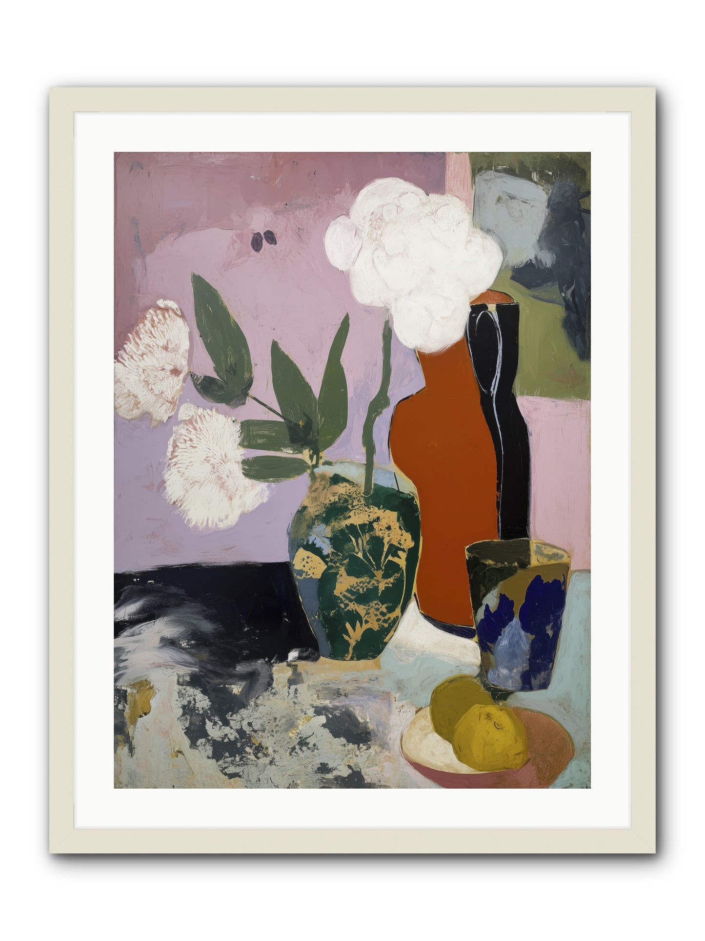 Blooms at Twilight -- Framed Print - White 24x32