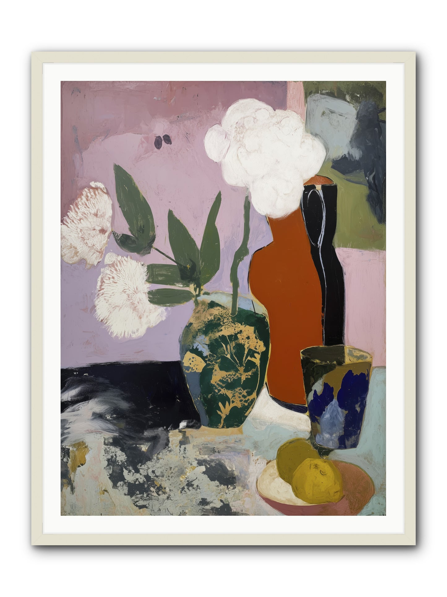 Blooms at Twilight -- Framed Print - White 36x48