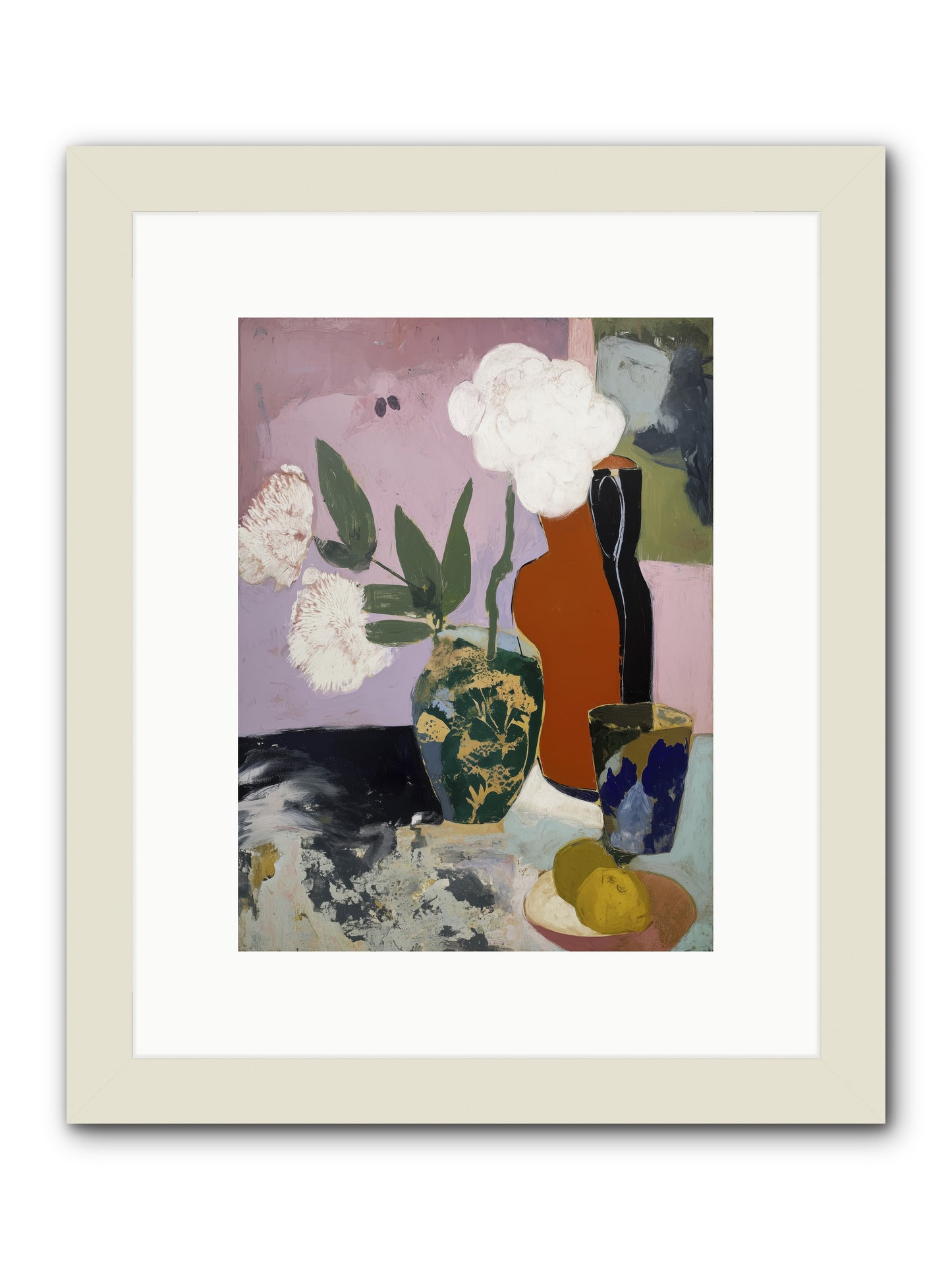 Blooms at Twilight -- Framed Print - White 9x12