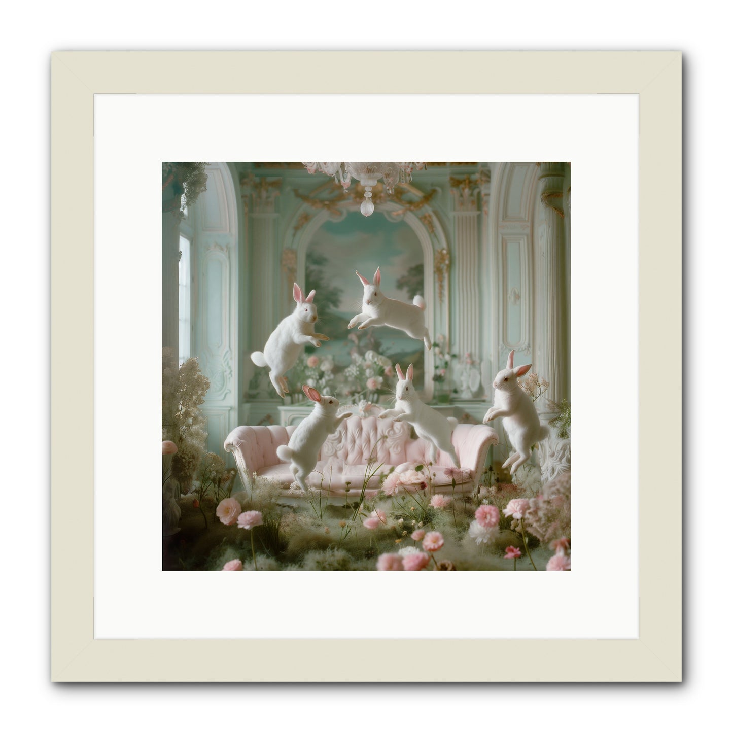 Blossom Reverie -- Framed Print - White 12x12